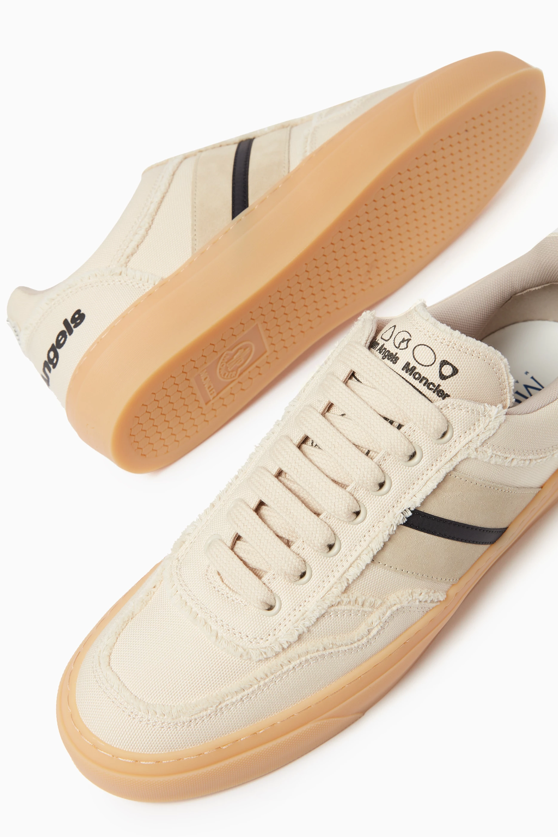 【PALM ANGELS】MONCLER モナコ2 Canvas & Suede トレーナー Black & Ivory White Moncler x Palm Angels Monaco2 Canvas