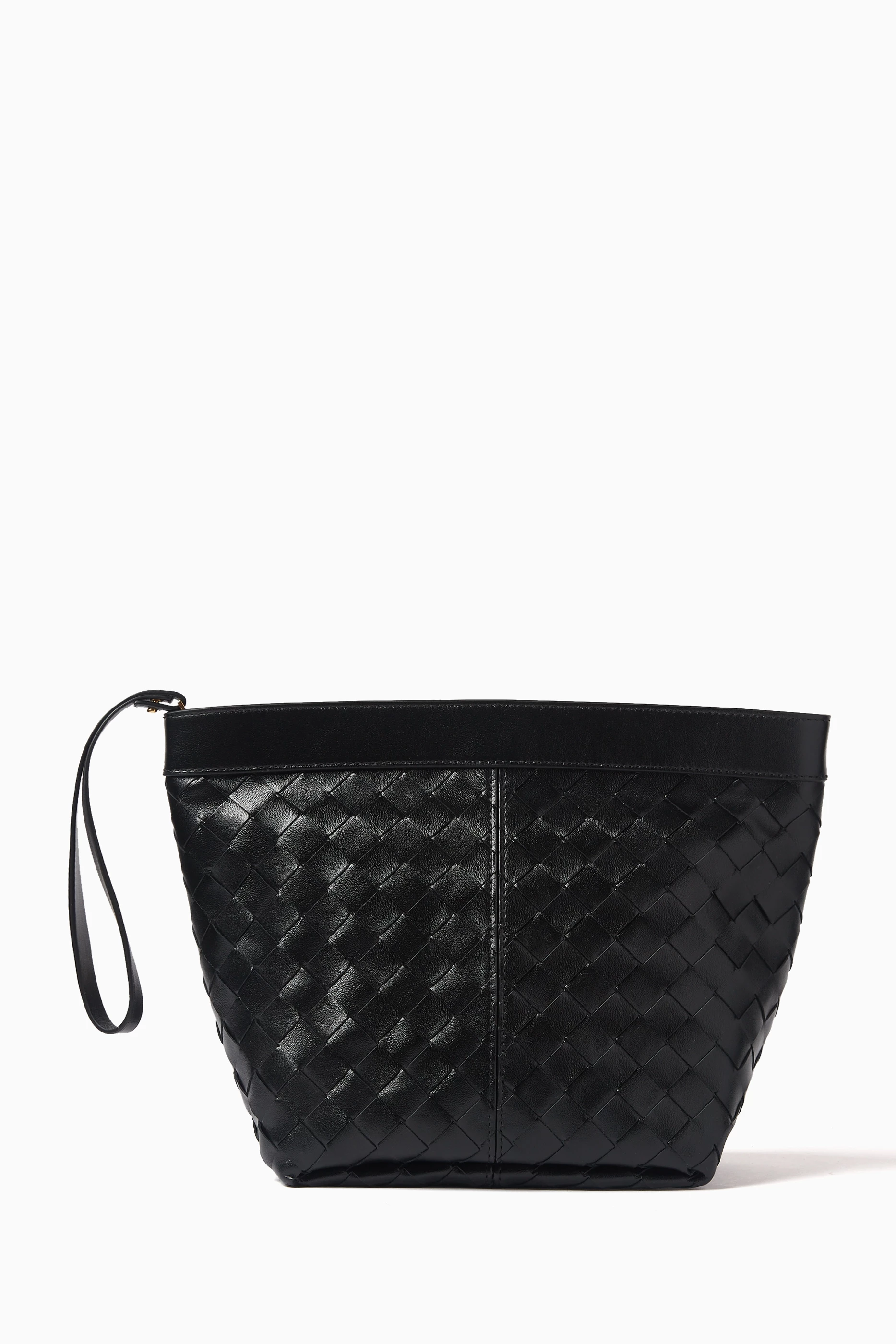 Buy Bottega Veneta Black Medium Flip Flap Prism Pouch in