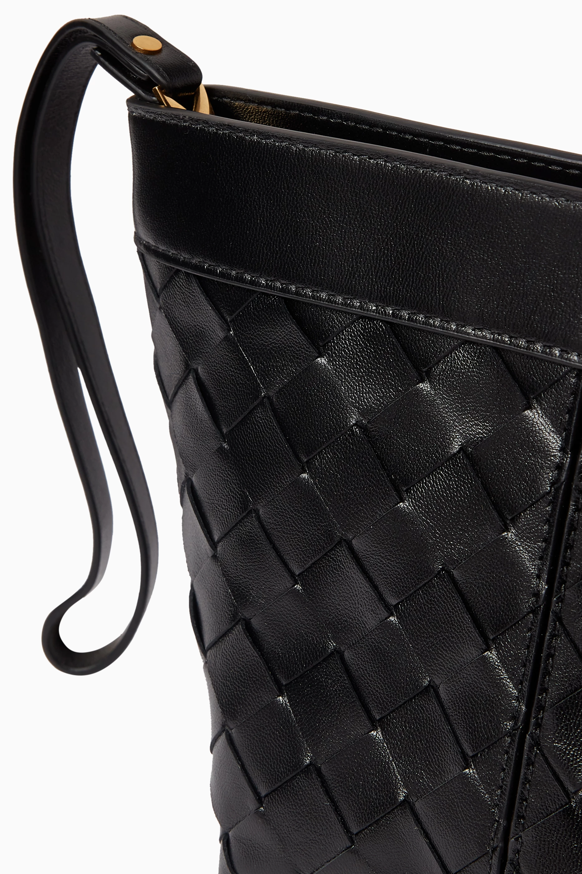 Buy Bottega Veneta Black Small Flip Flap Prism Pouch in