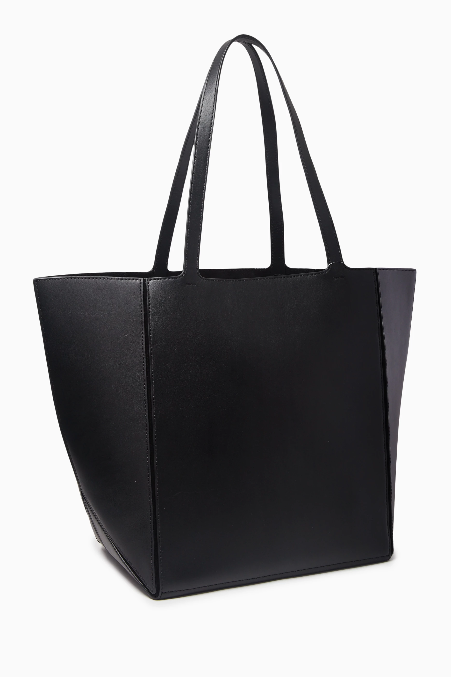 Buy Michael Kors Black Large Jordi Tote Bag in Leather for