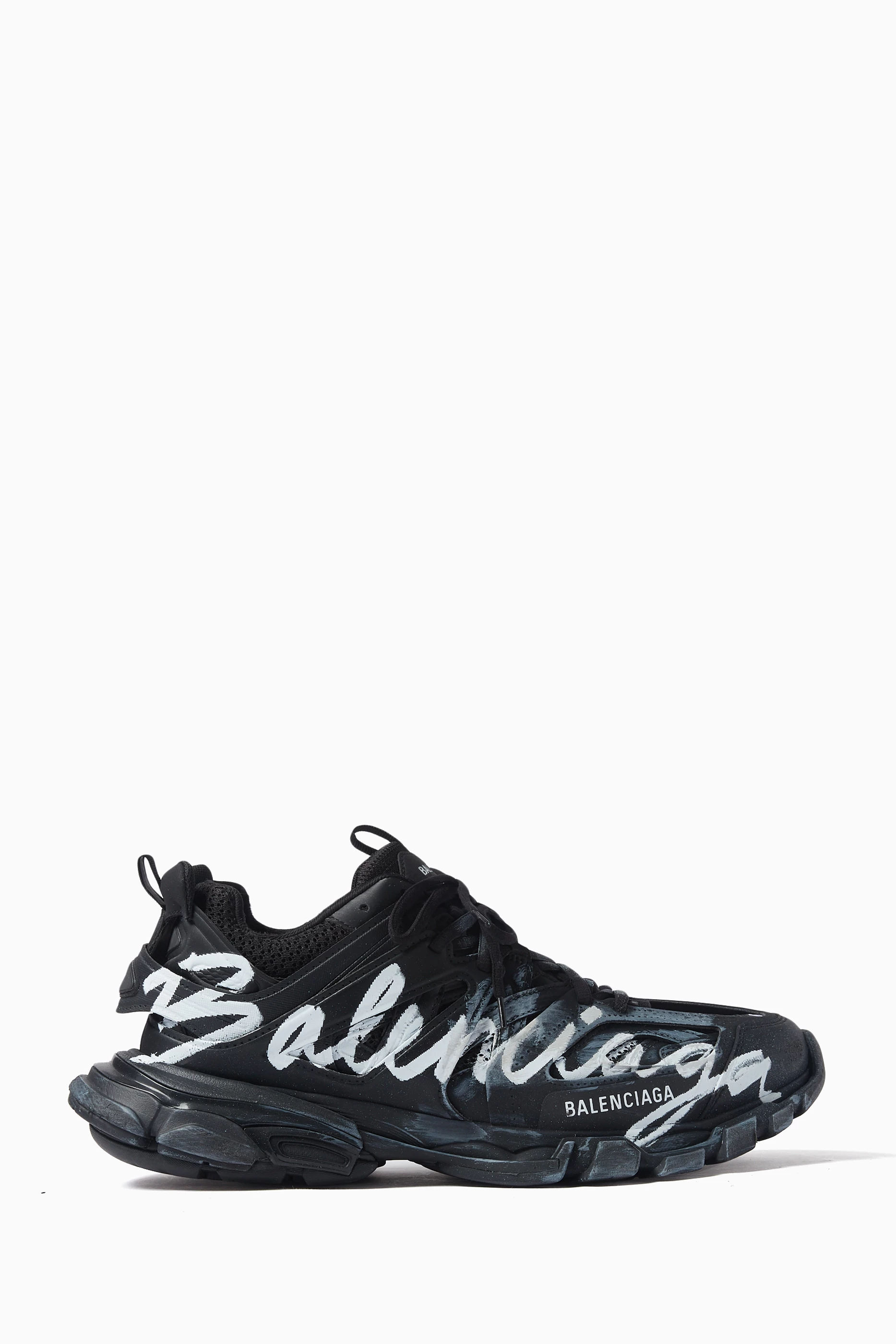 Buy Balenciaga Black Track Signature Sneakers for Men Online - Main Image