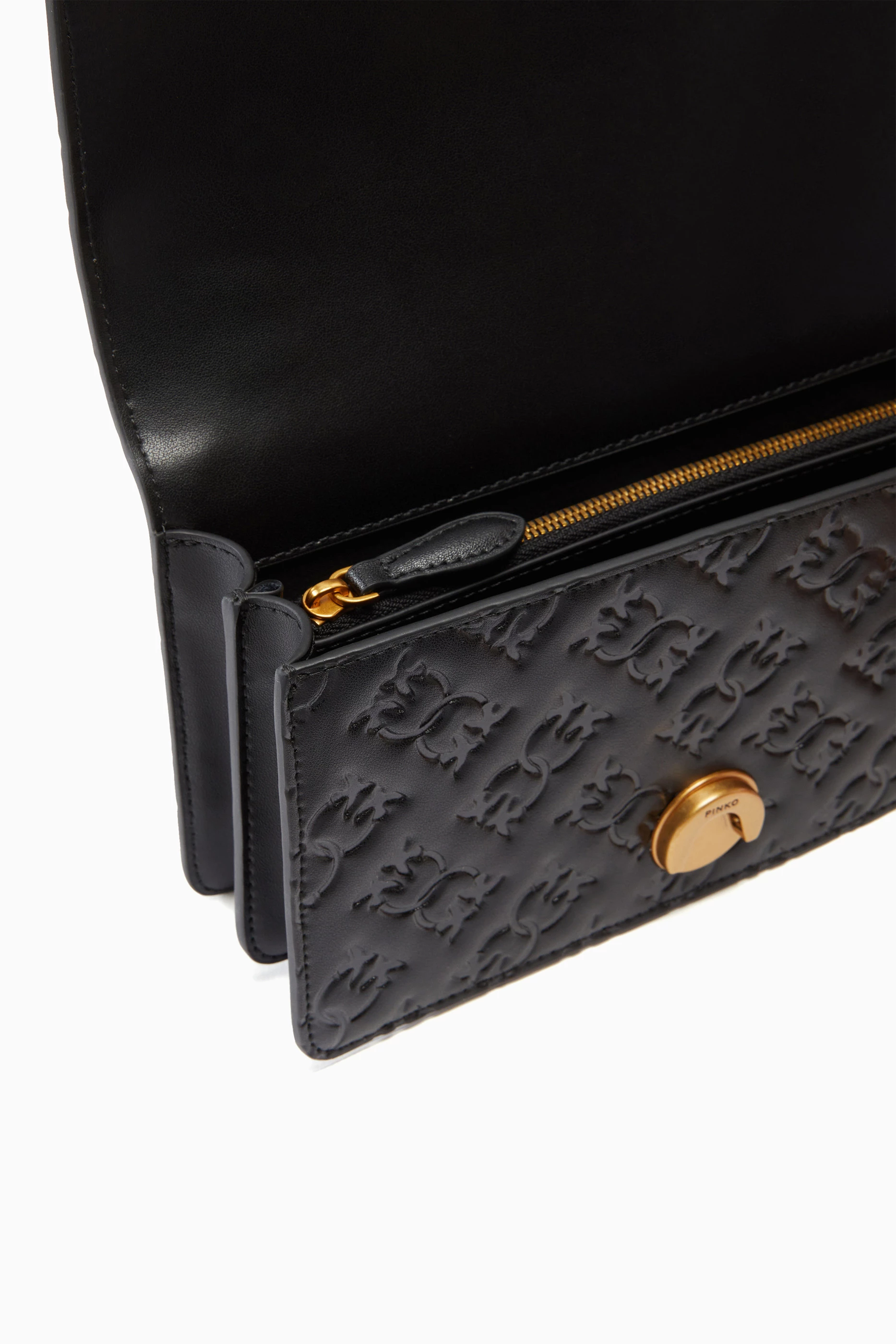 Buy PINKO Black Mini Love One Crossbody Bag in Logo-embossed