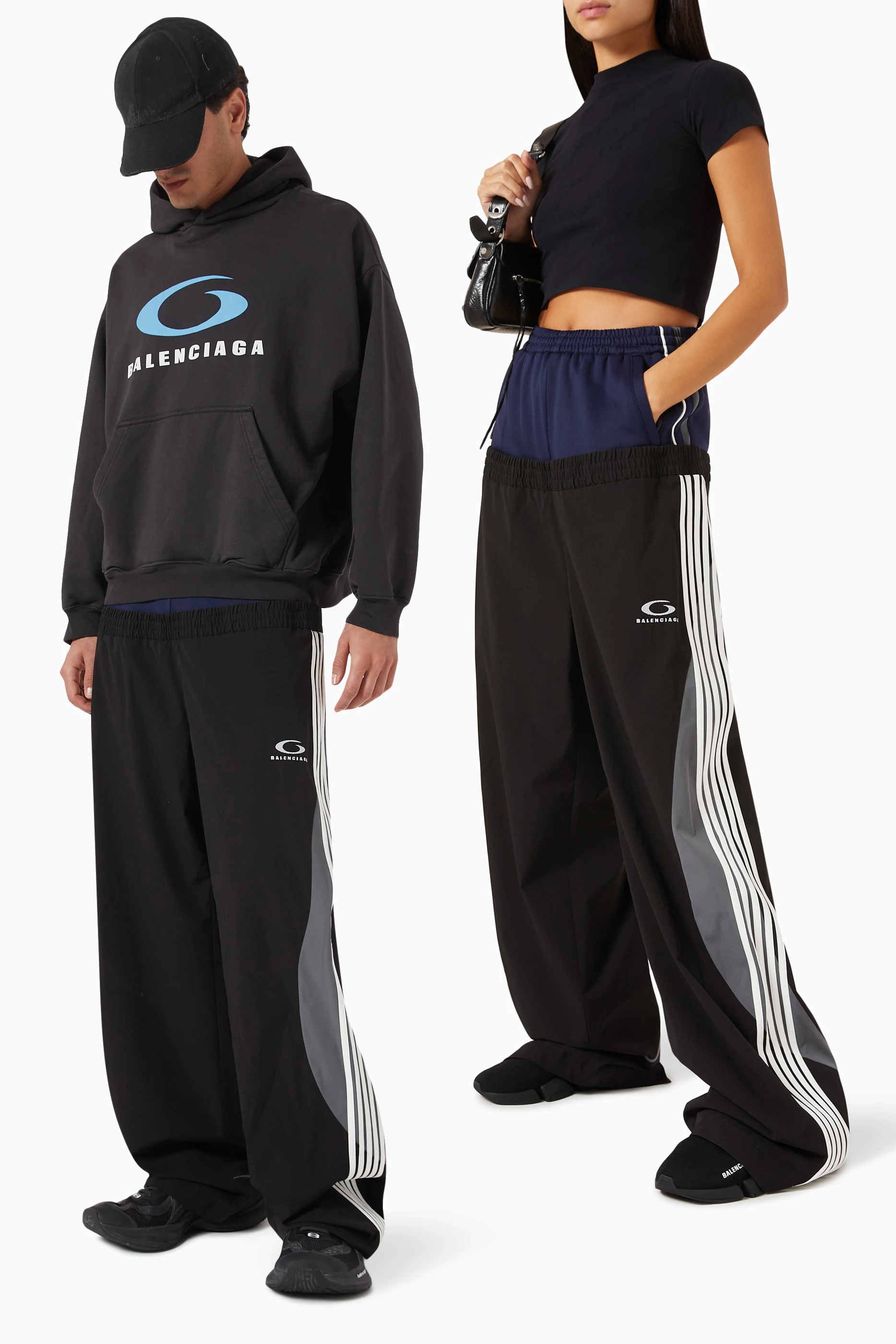 Buy Balenciaga Black Double-waist Track Pants for Women Online