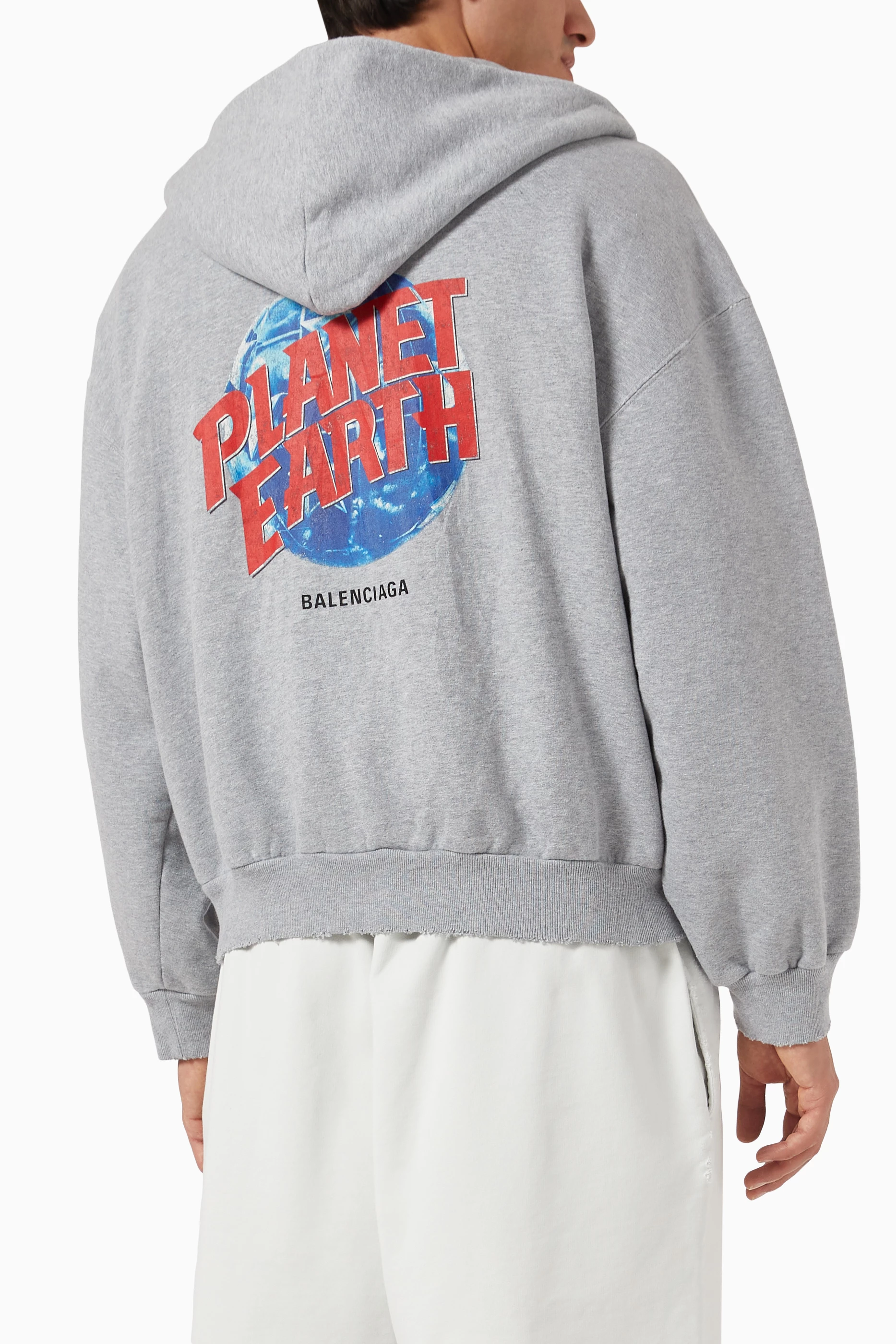 Buy Balenciaga Grey Planet Earth Zip-up Hoodie in Archetype