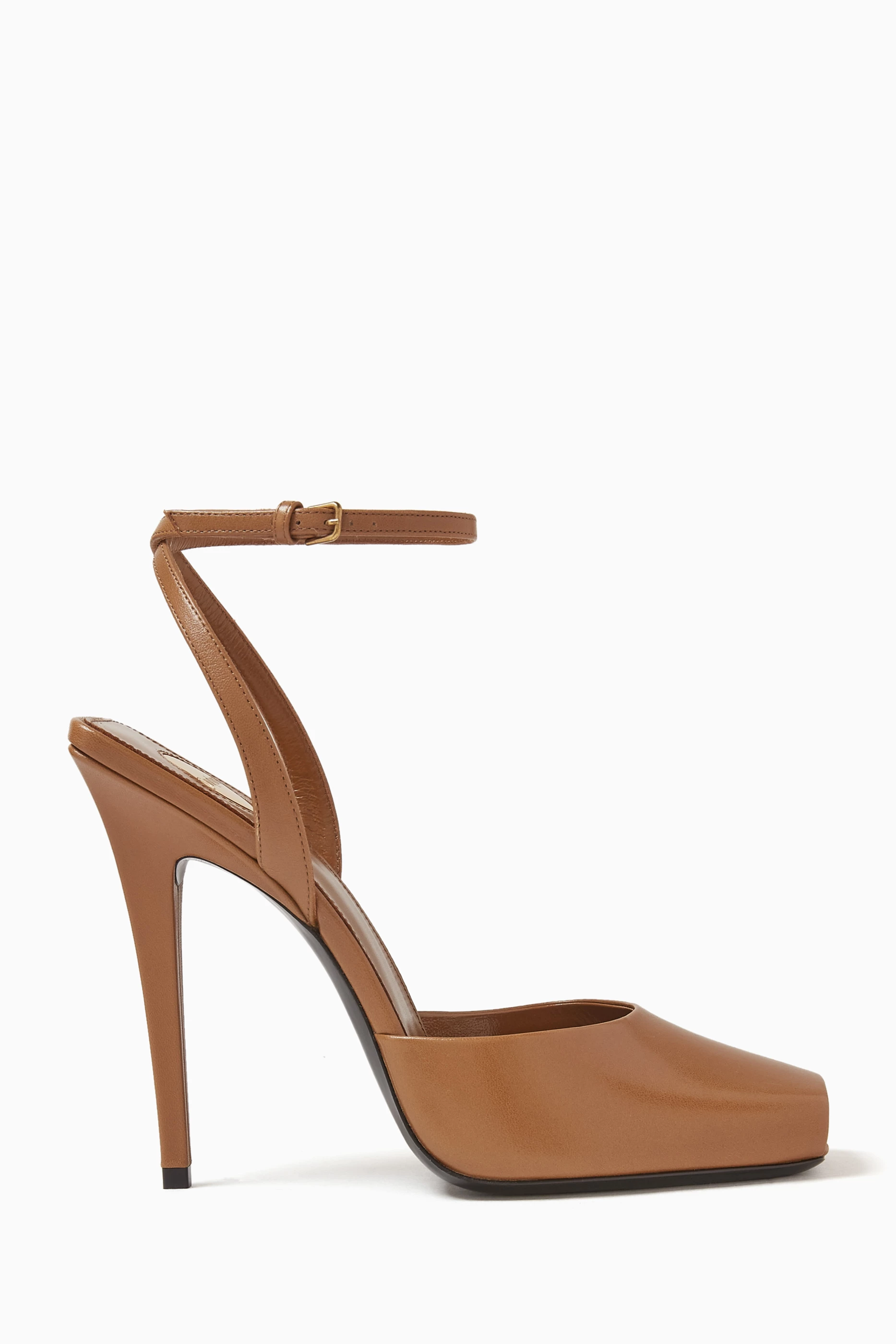 パンプス SAINT LAURENT ZEPPE LA SCANDALE IN SATIN RUST COLOR Saint Laurent Zeppe La Scandale in satin rust color | TheDoubleF