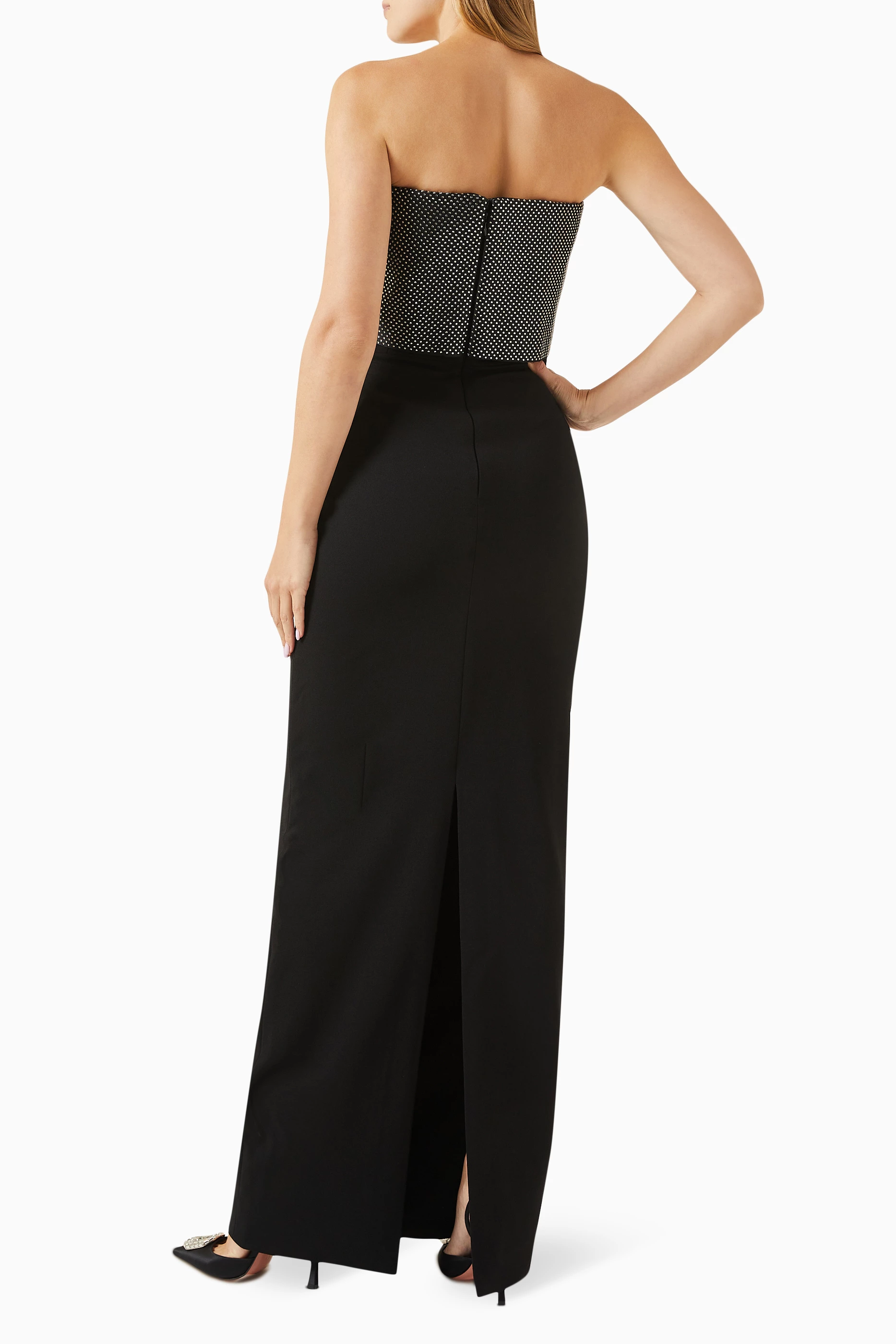 SOLACE LONDON Brandi クリスタル ロング ドレス 関税込み SOLACE LONDON Brandi クリスタル ロング ドレス 関税込み