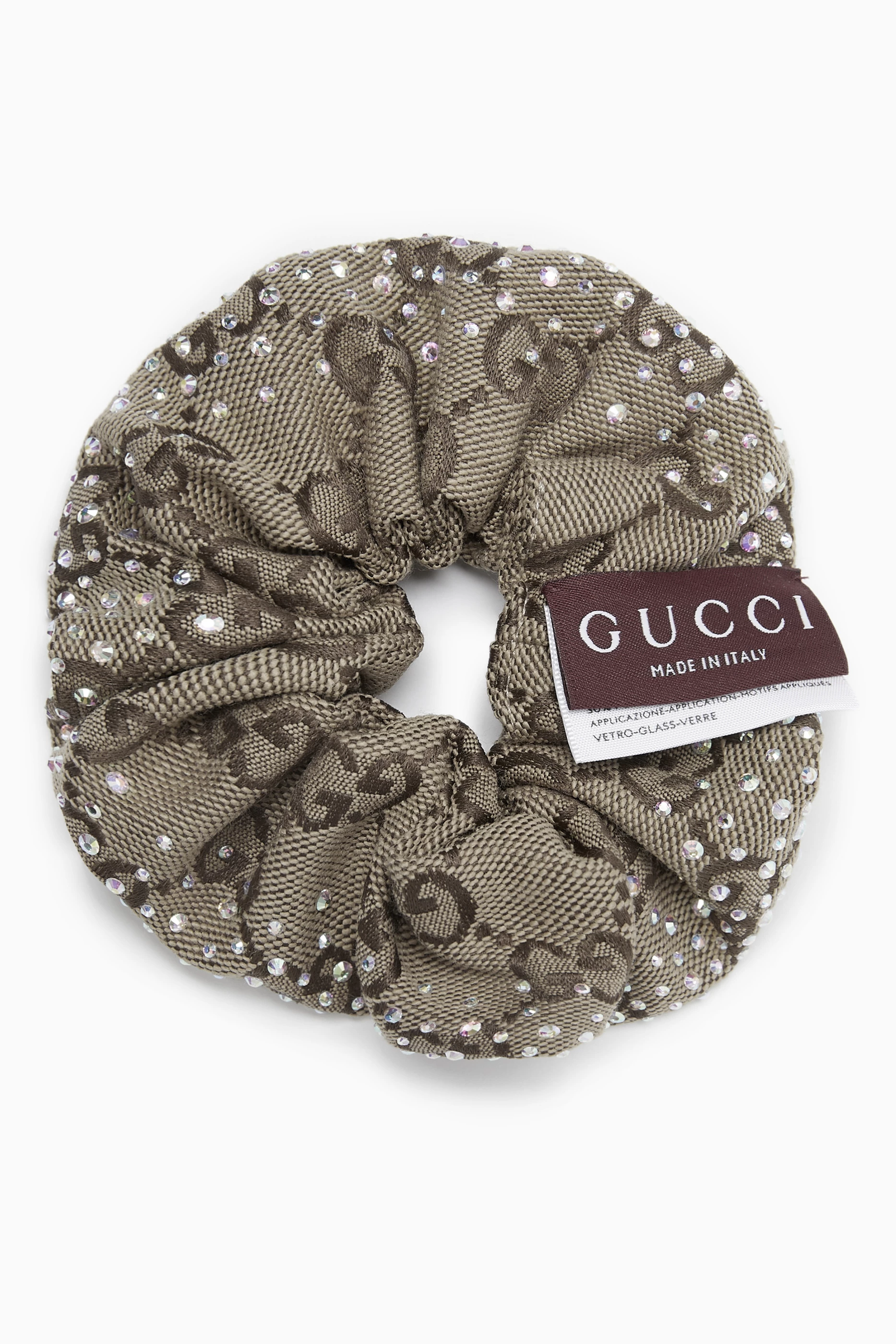 Buy Gucci Brown Scrunchie in GG Crystal Canvas for Women