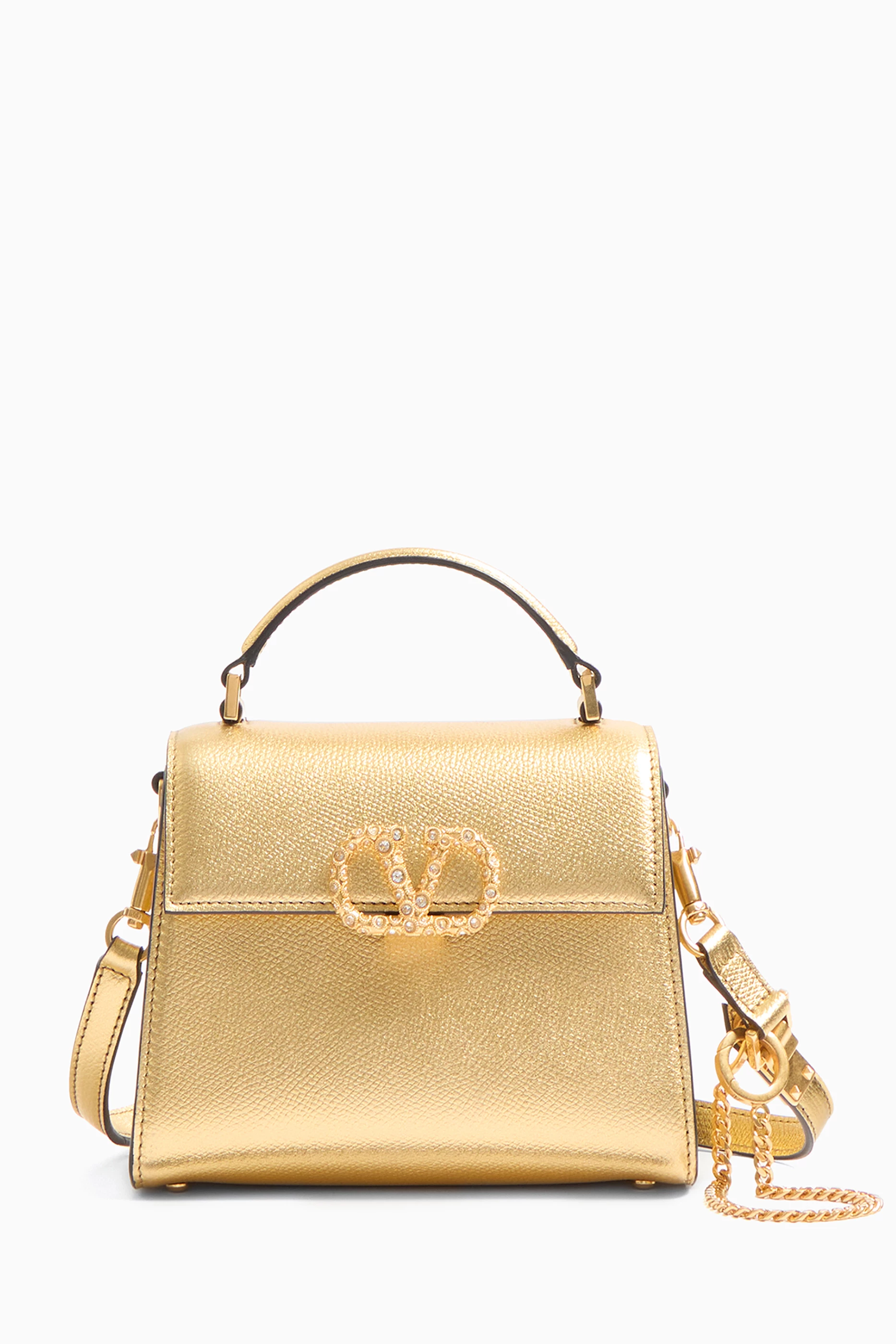 Buy Valentino Garavani Metallic Mini Sling Handbag in Laminated