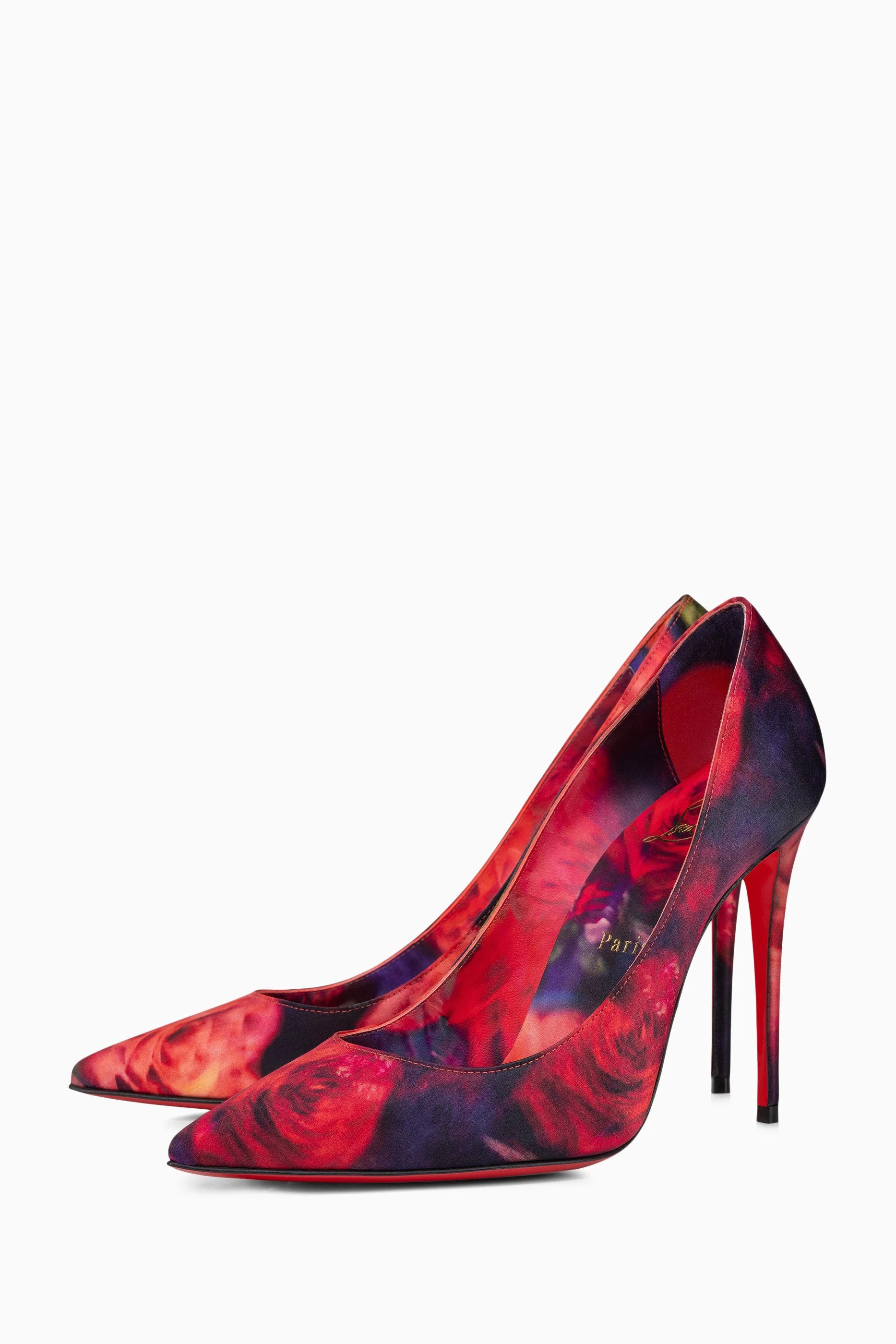 Buy Christian Louboutin Multicolour Kate 100 Floral print Pumps in Crepe Satin for Women Online Ounass Kuwait