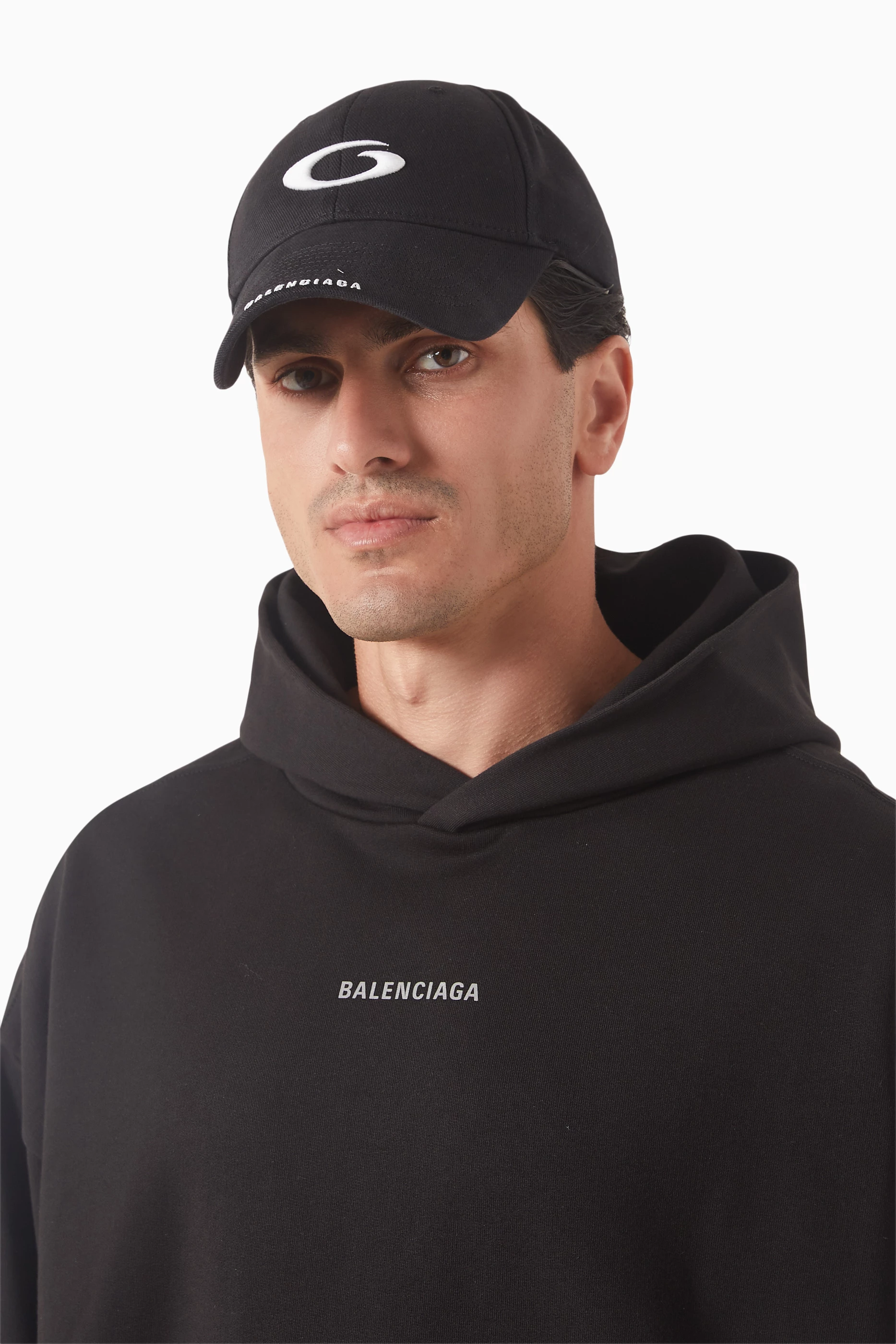 Buy Balenciaga Black Loop Sports Icon Embossed Cap in Cotton for
