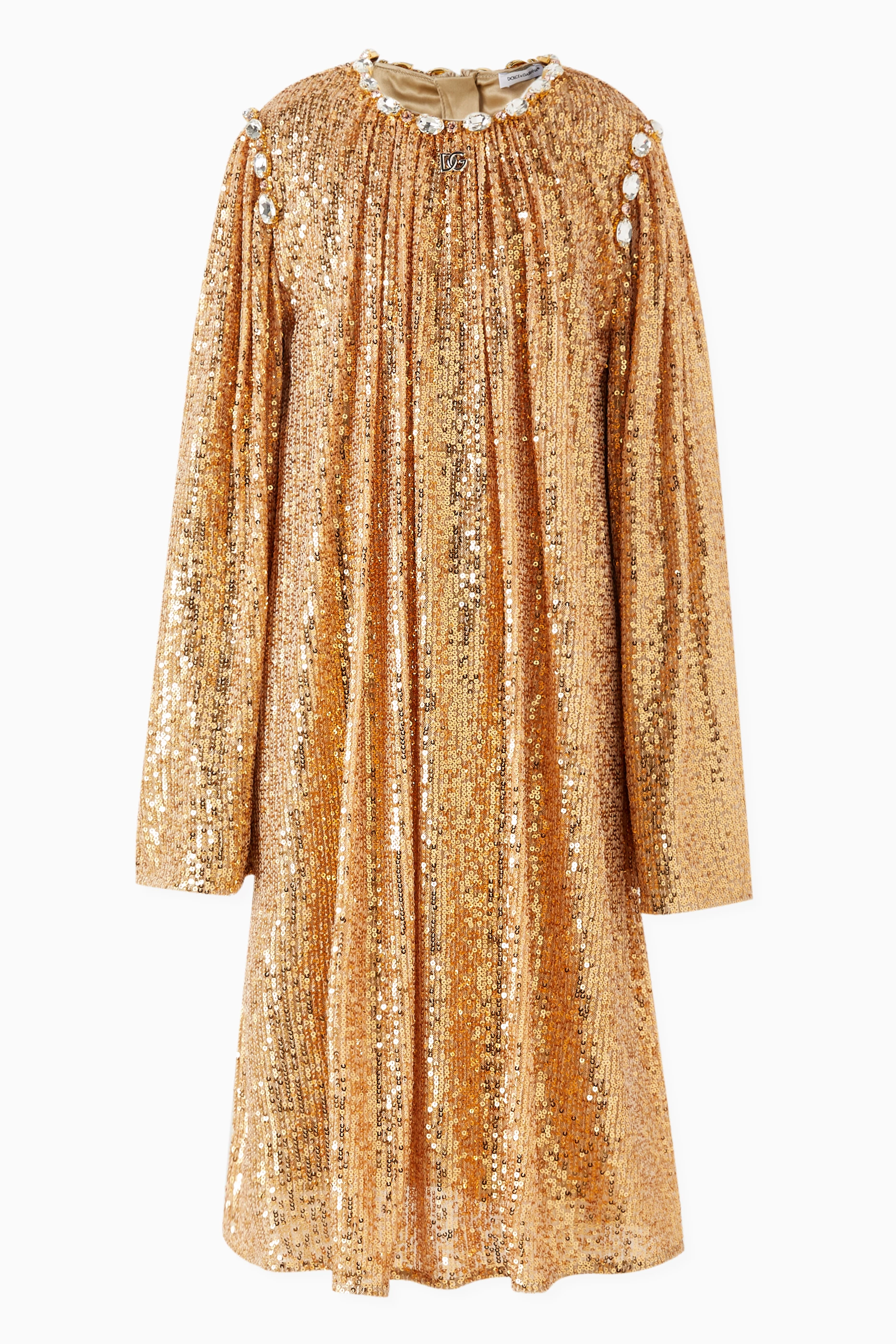 dolce and gabbana gold sequin dress Dolce & Gabbana Gold Sequined Nylon A-line Sheath Mini Dress –  JOHNYCARRIBEAN main image 0