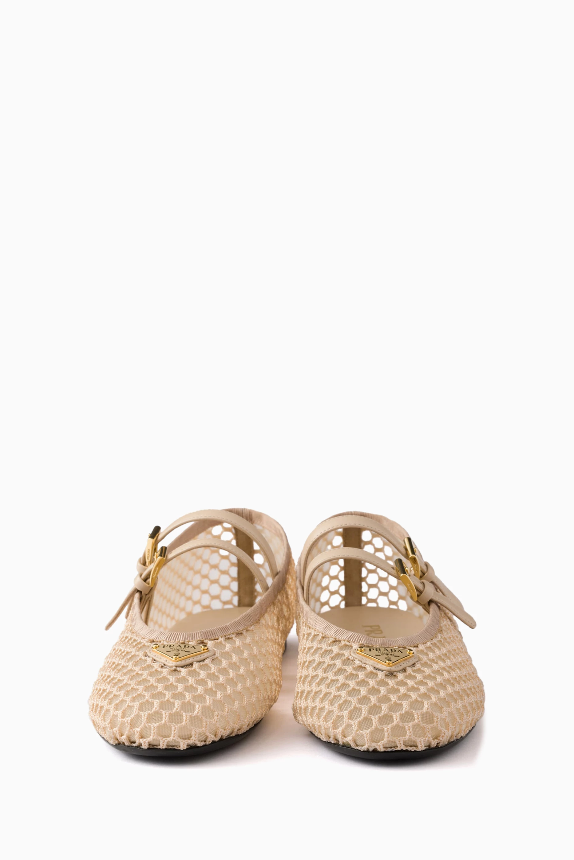 【関税込み】prada MESH BALLET FLATS Black Mesh Fabric Ballerinas | PRADA