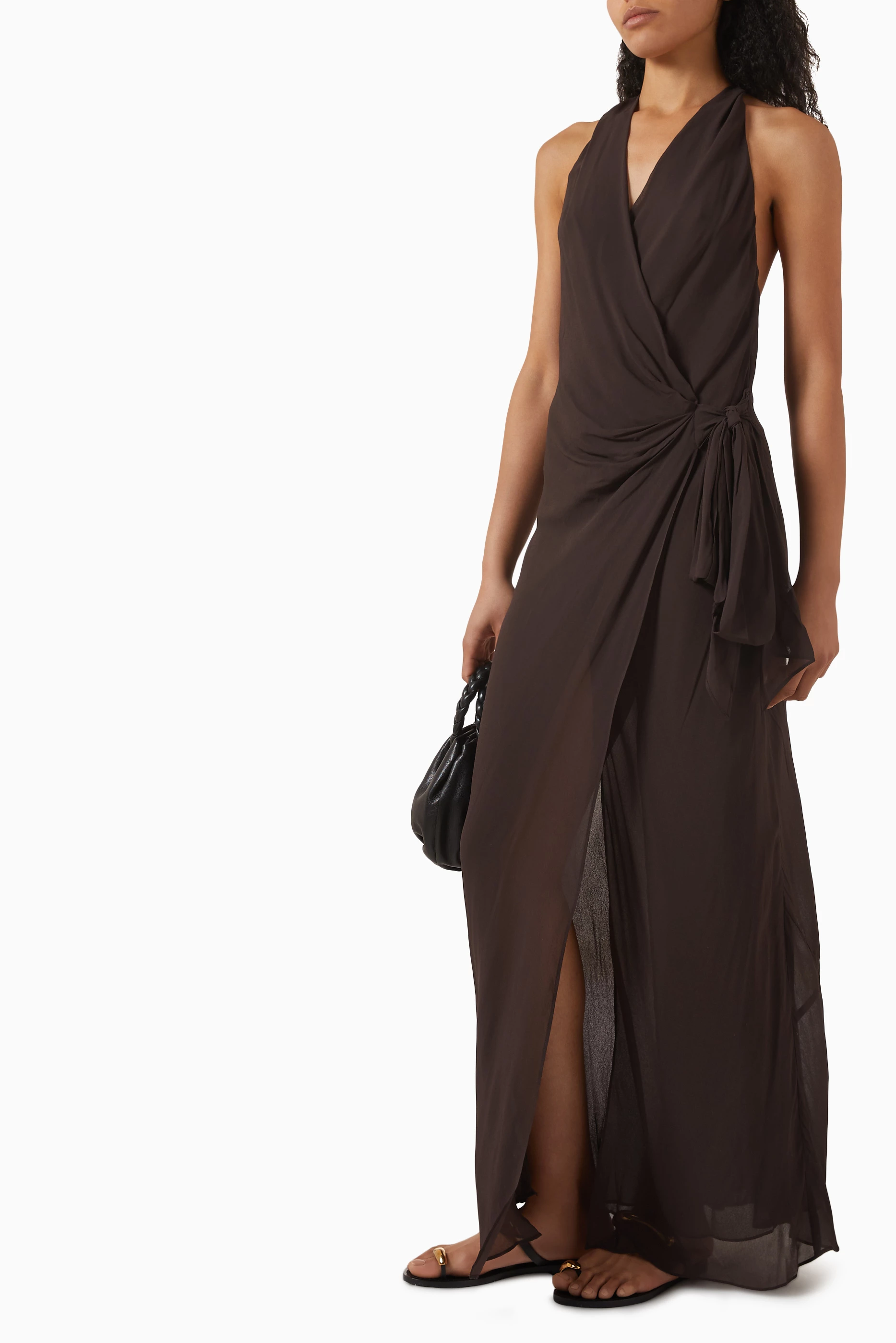 bec and bridge brown dresses Reid Drop Waist Maxi Dress in Milk Chocolate by Bec + Bridge – Frockaholics  at Momento Dezigns main image 1