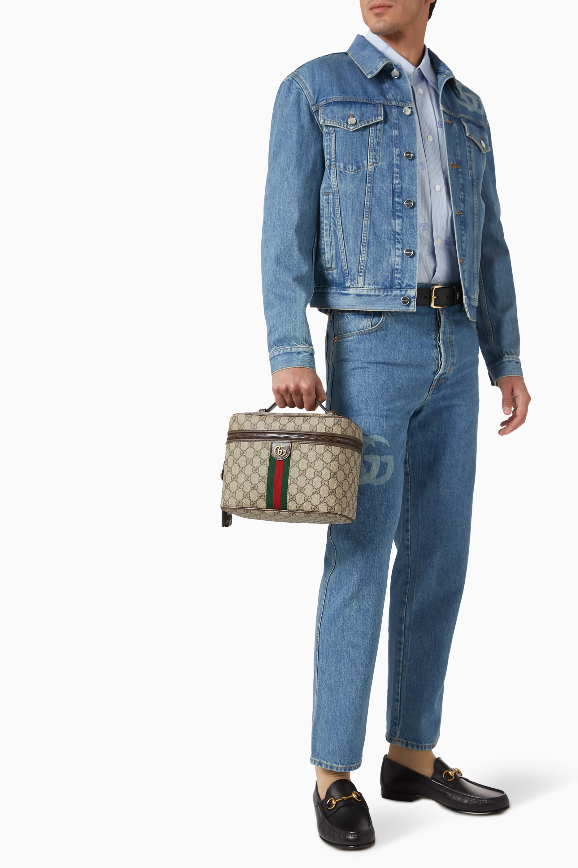 Buy Gucci Neutral Medium Porter GG Supreme Travel Bag in Canvas