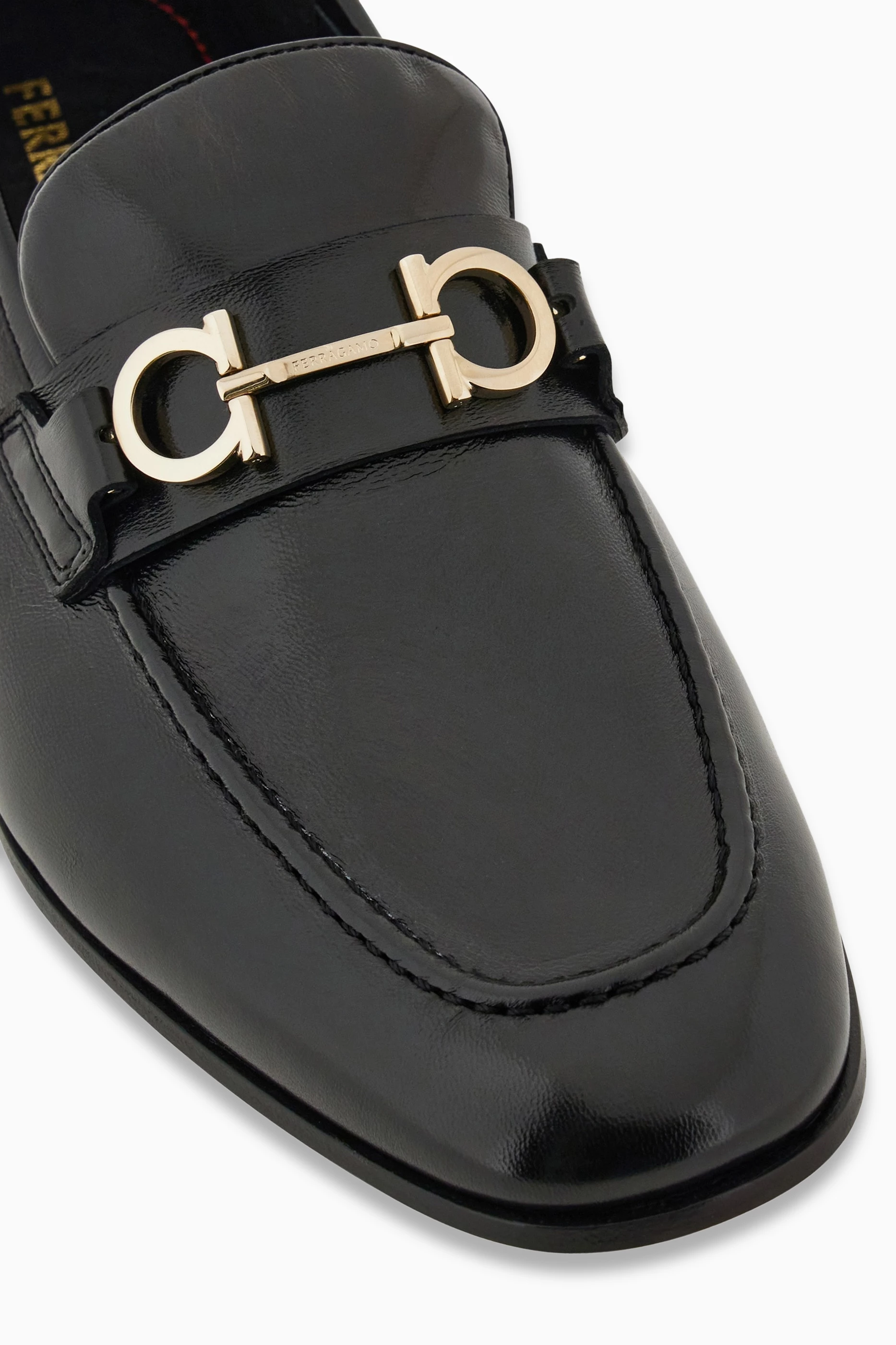 Buy Ferragamo Black Gancini Loafers in Leather for Men