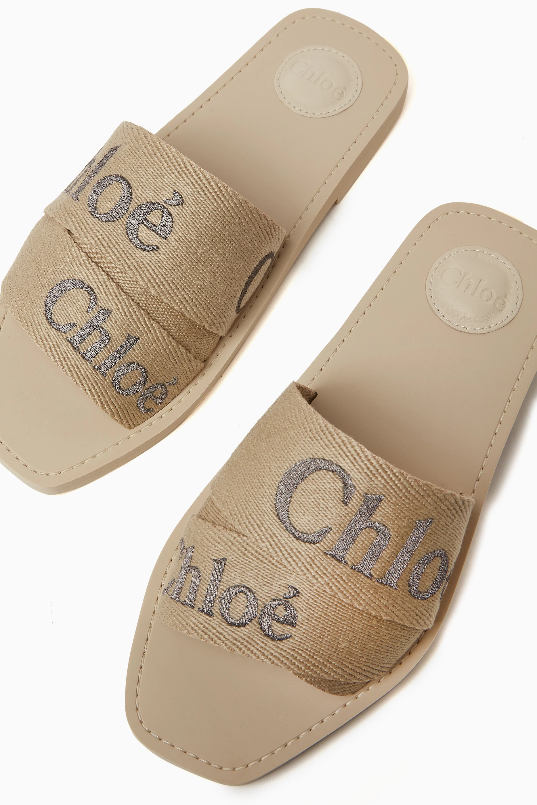 【関税&送料込】Chloe' Woody Linen Flat Sandals 0400016554381?wid=900