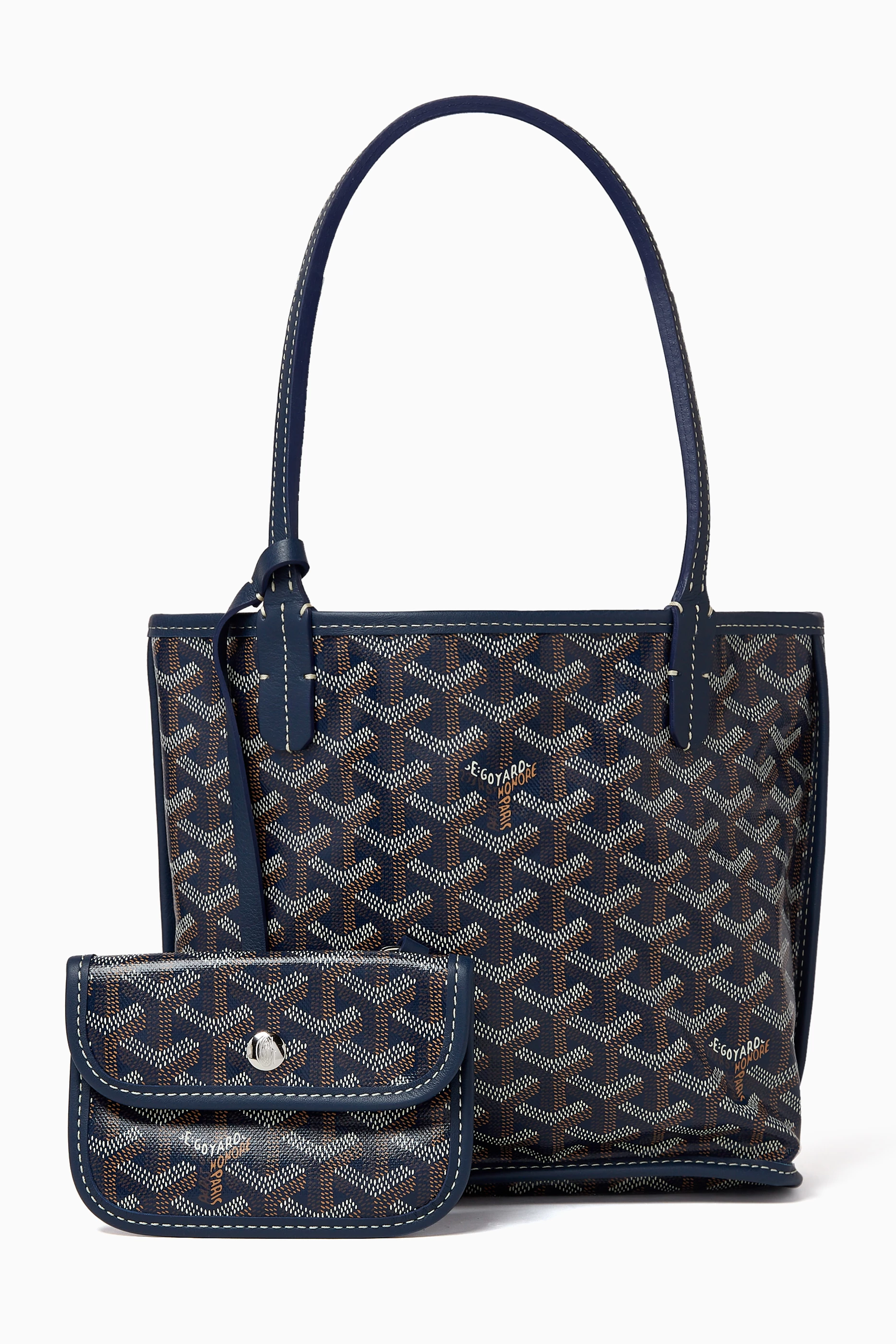 Buy Goyard Pre-Loved Blue Unused Mini Anjou Reversible Tote Bag in