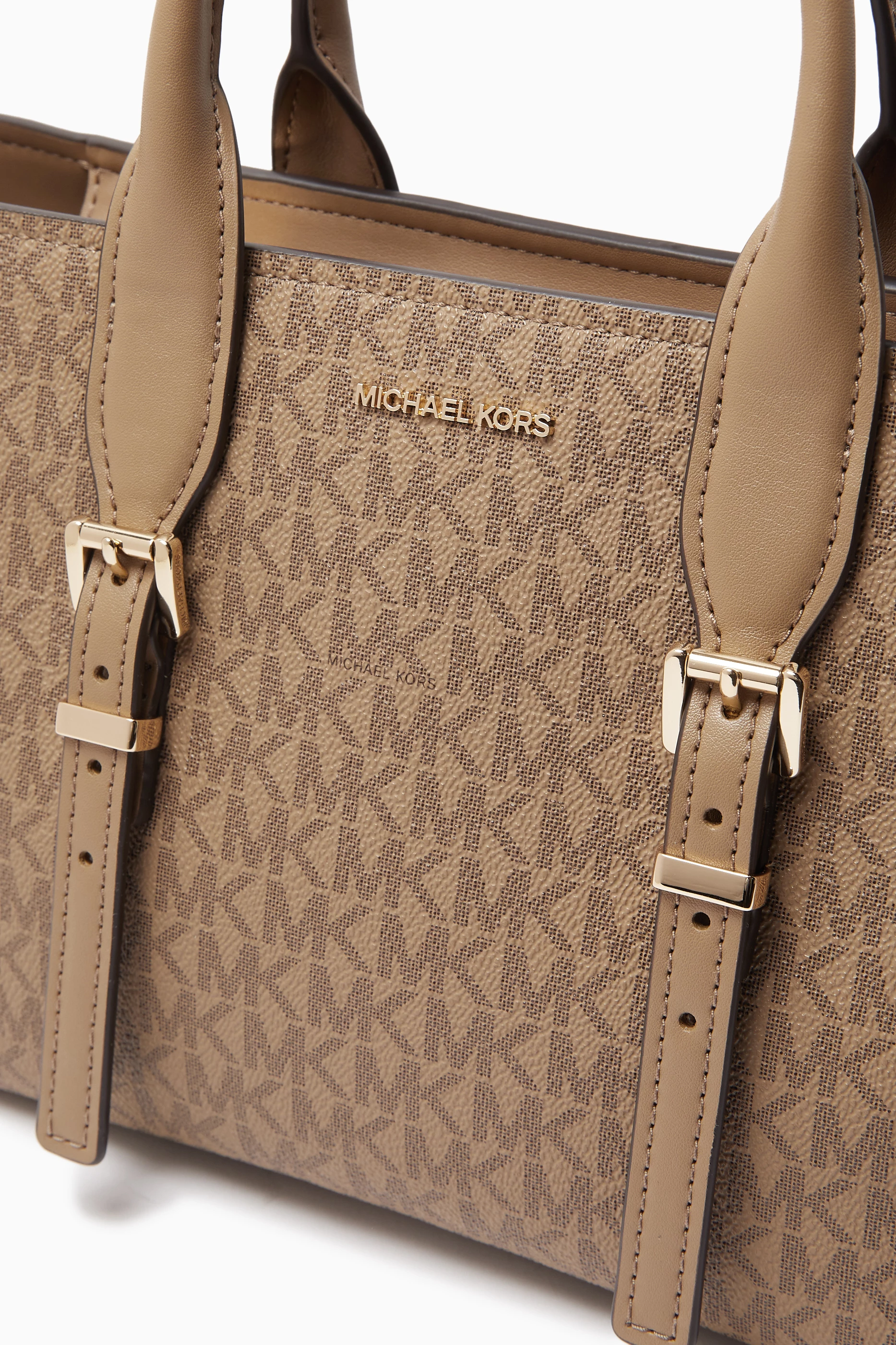 Buy Michael Kors Brown Small Moore Logo Satchel Bag in