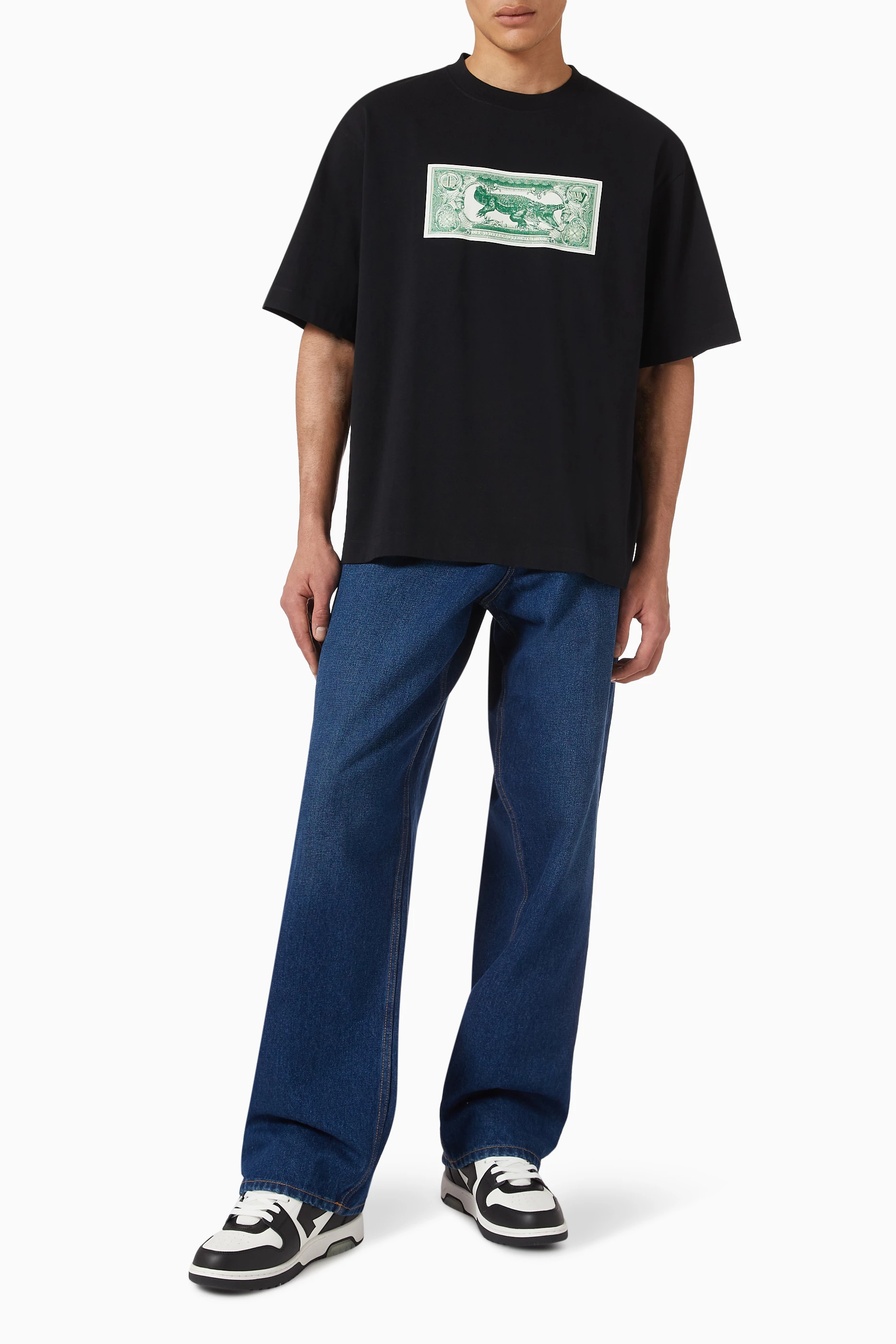 Buy Off-White Black Banknote Arrow Skate T-shirt in Cotton