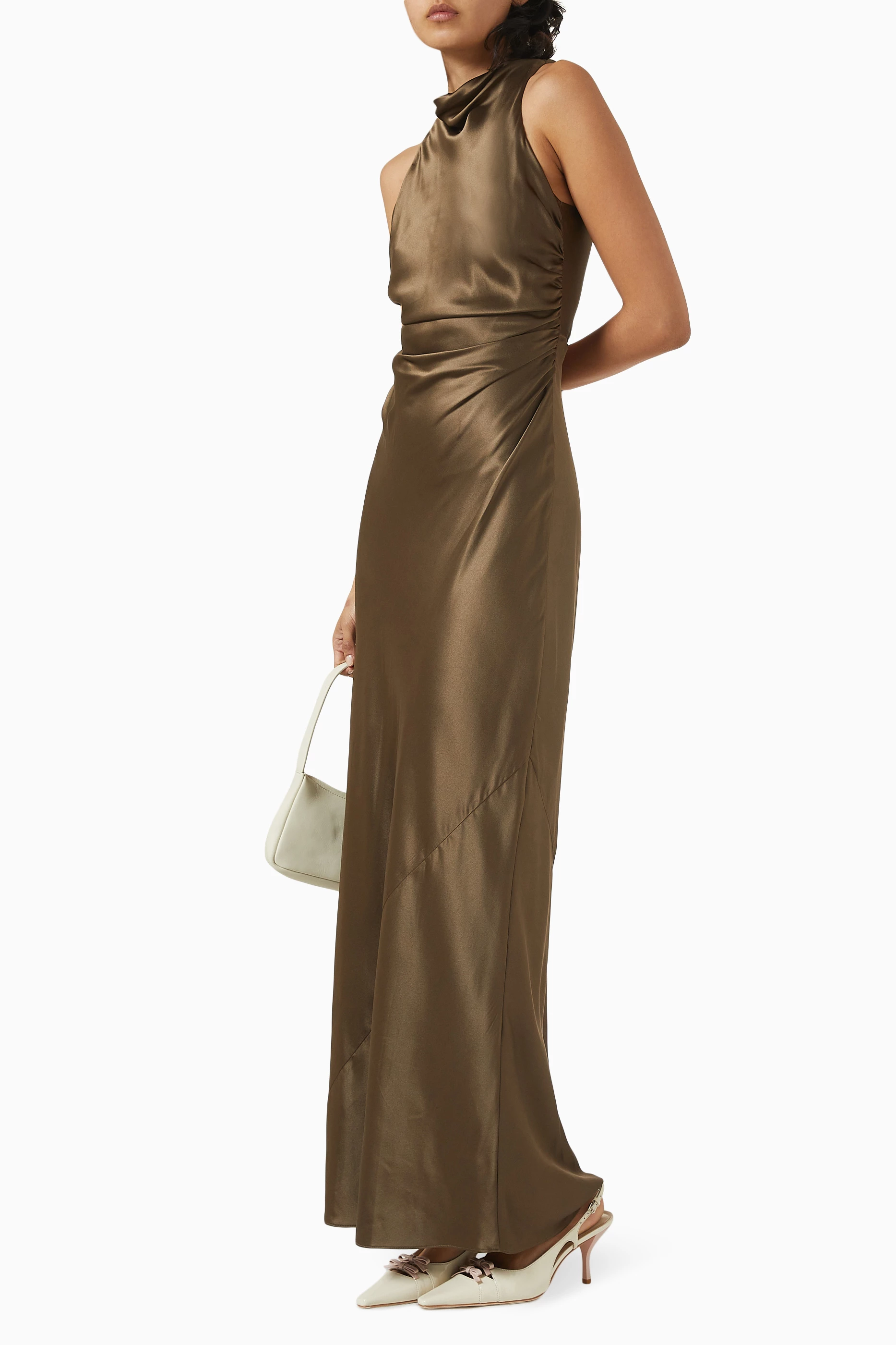 Buy Reformation Brown Anaiis Dress in Silk for Women Online | Ounass Kuwait