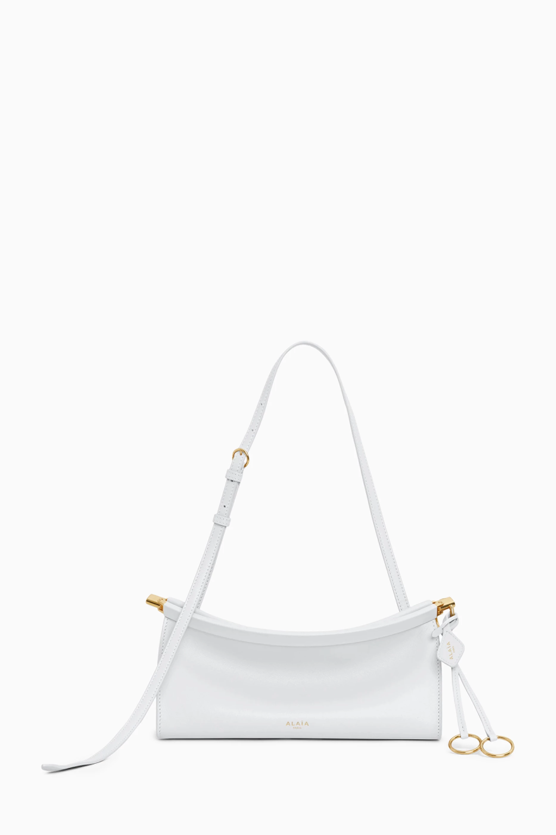 Buy Alaïa White Le Click East West Shoulder Bag in Leather for