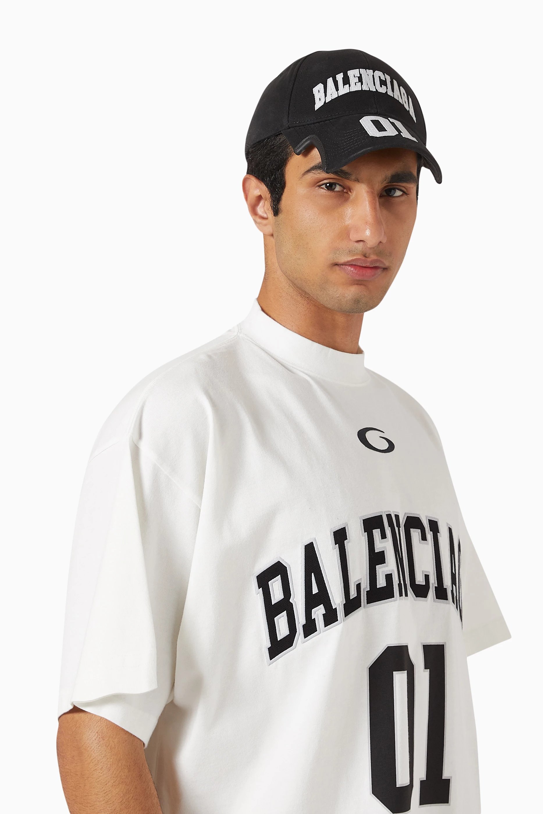 Buy Balenciaga Black Basketball Series Cap in Cotton Drill for Men