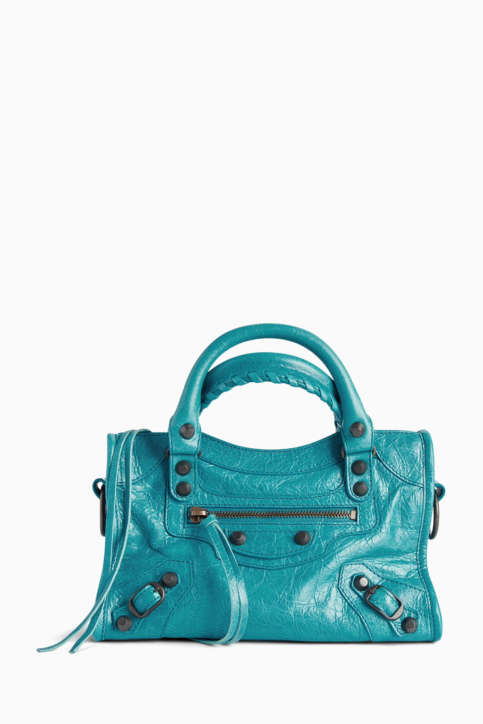 Buy Balenciaga Blue Mini Le City Bag in Arena Lambskin for Women