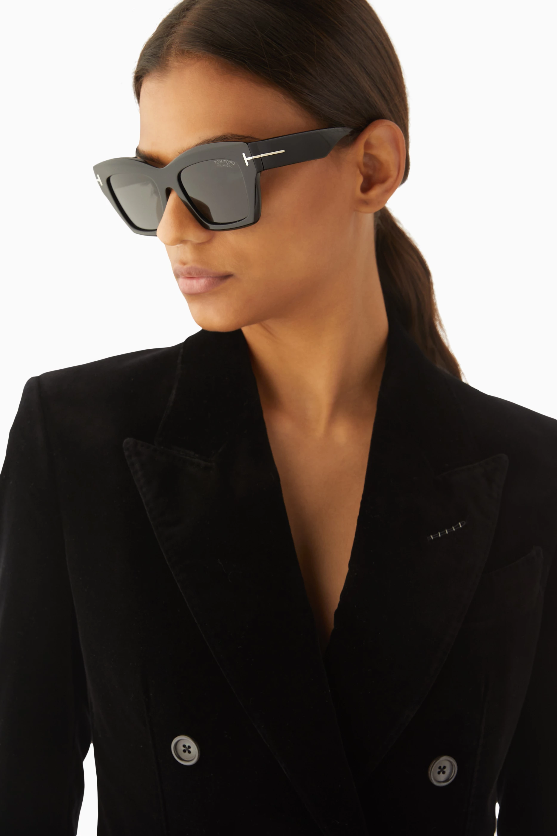 Buy Tom Ford Black Luna Sunglasses in Acetate for Women Online