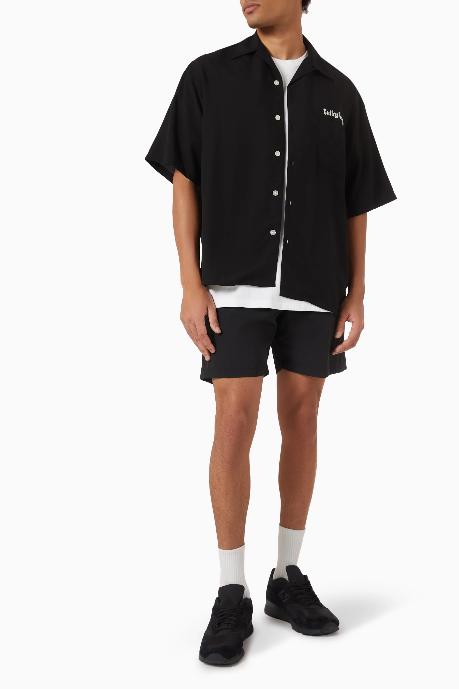 Buy WACKO MARIA Black Board Shorts in Nylon for Men Online