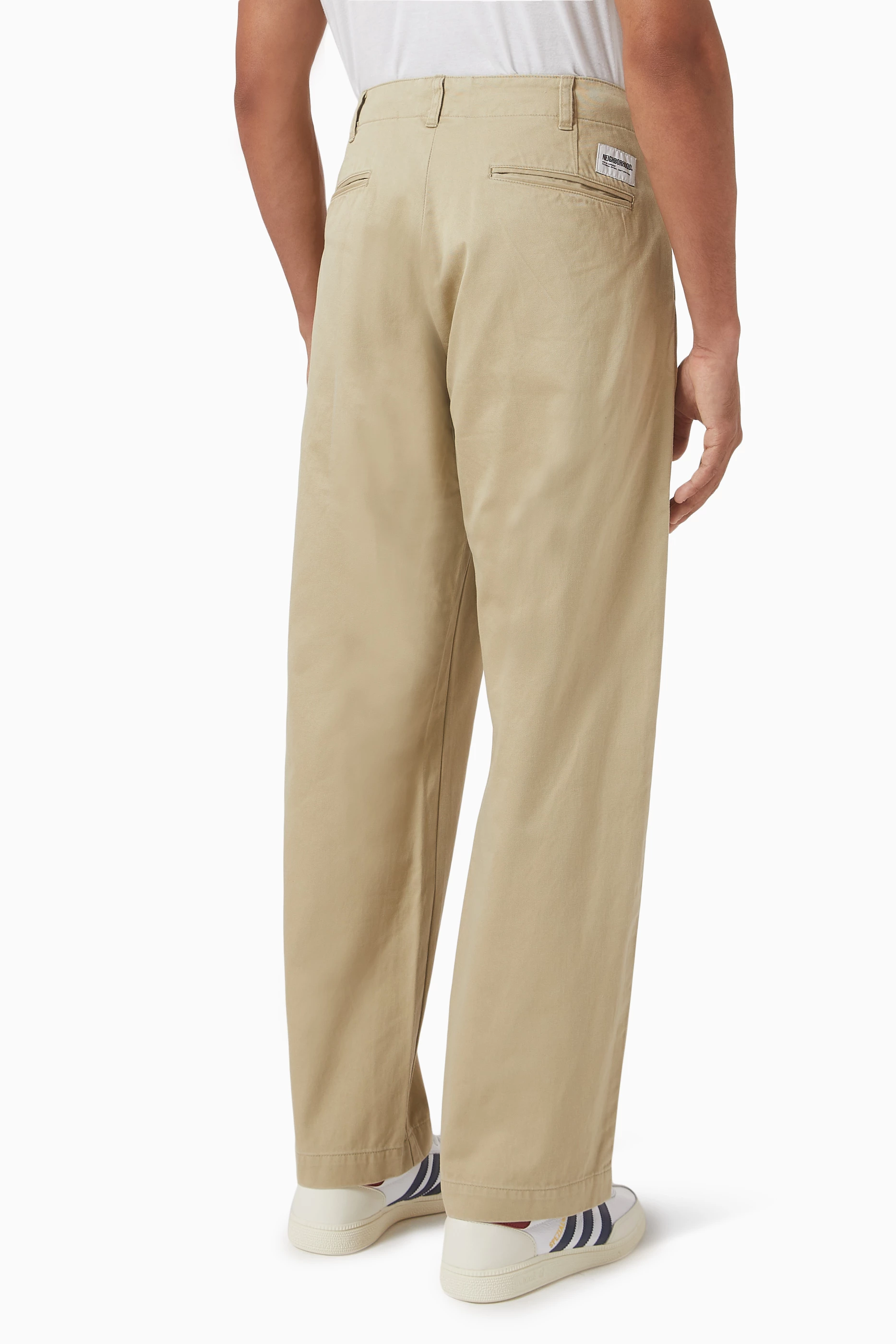 Buy Neighborhood Neutral Classic Chino Pants in Cotton for Men