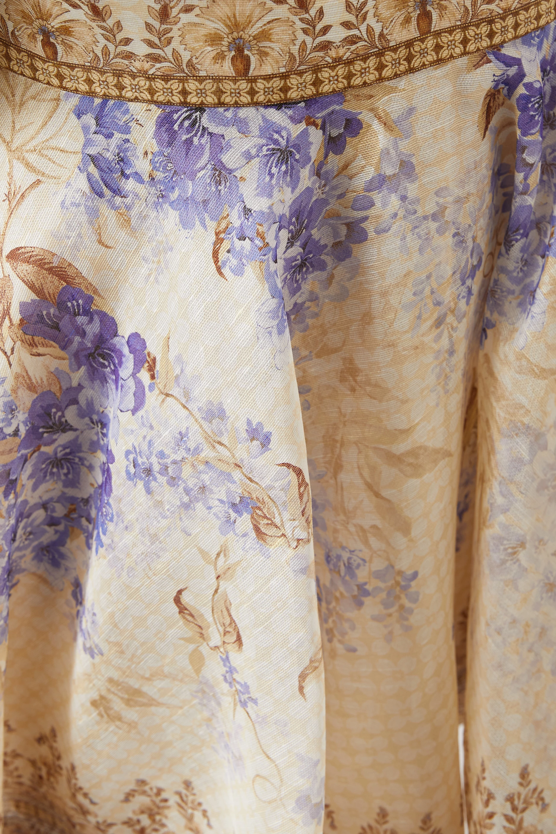 Buy Zimmermann Purple Dawning Plunge Mini Dress in Linen