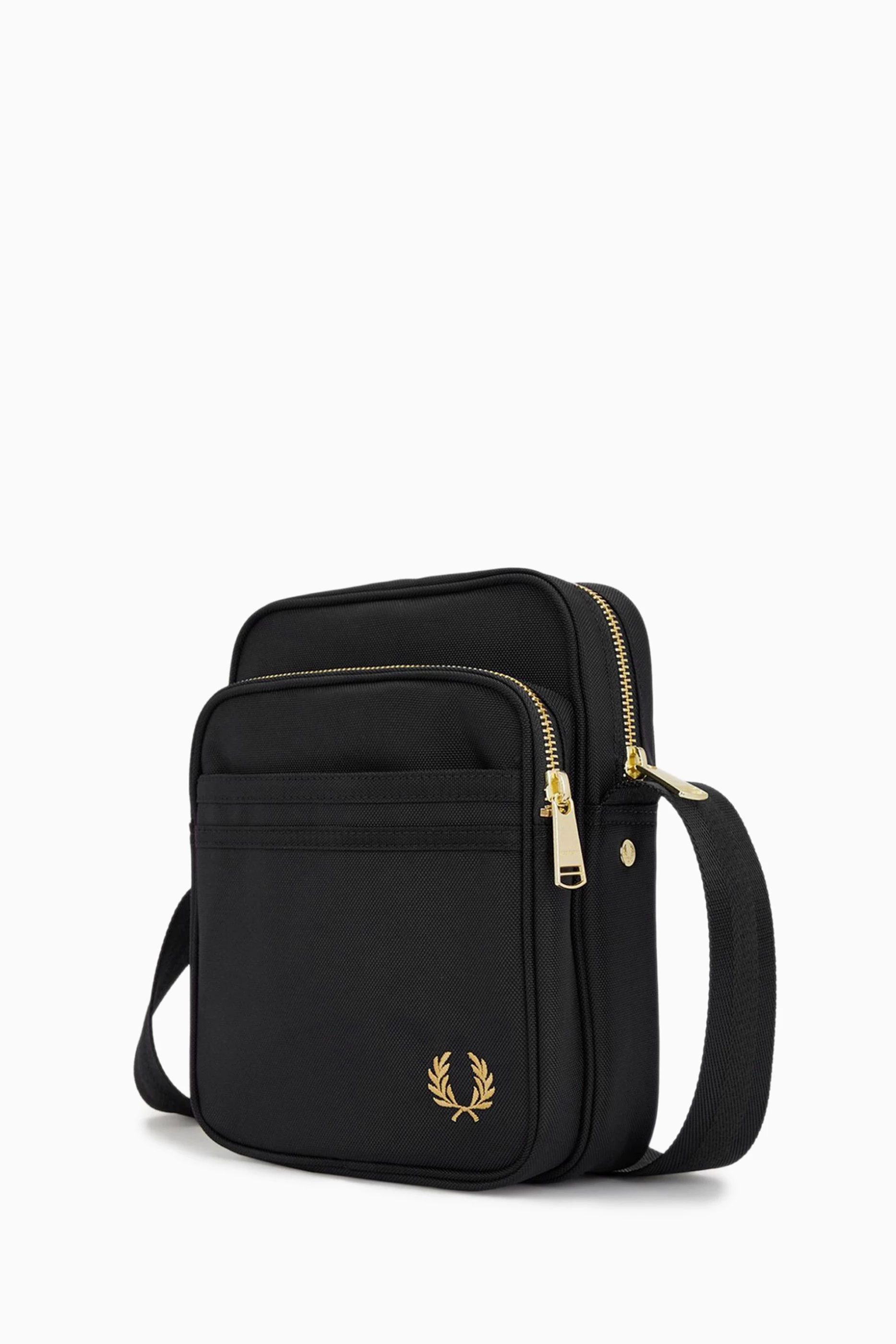 ★FRED PERRY★ Ripstop Crossbody Bag Q55 CFPU2336265Q55 FRED PERRY CrossBody Bag Mens Black Asst Tape Pique Canvas