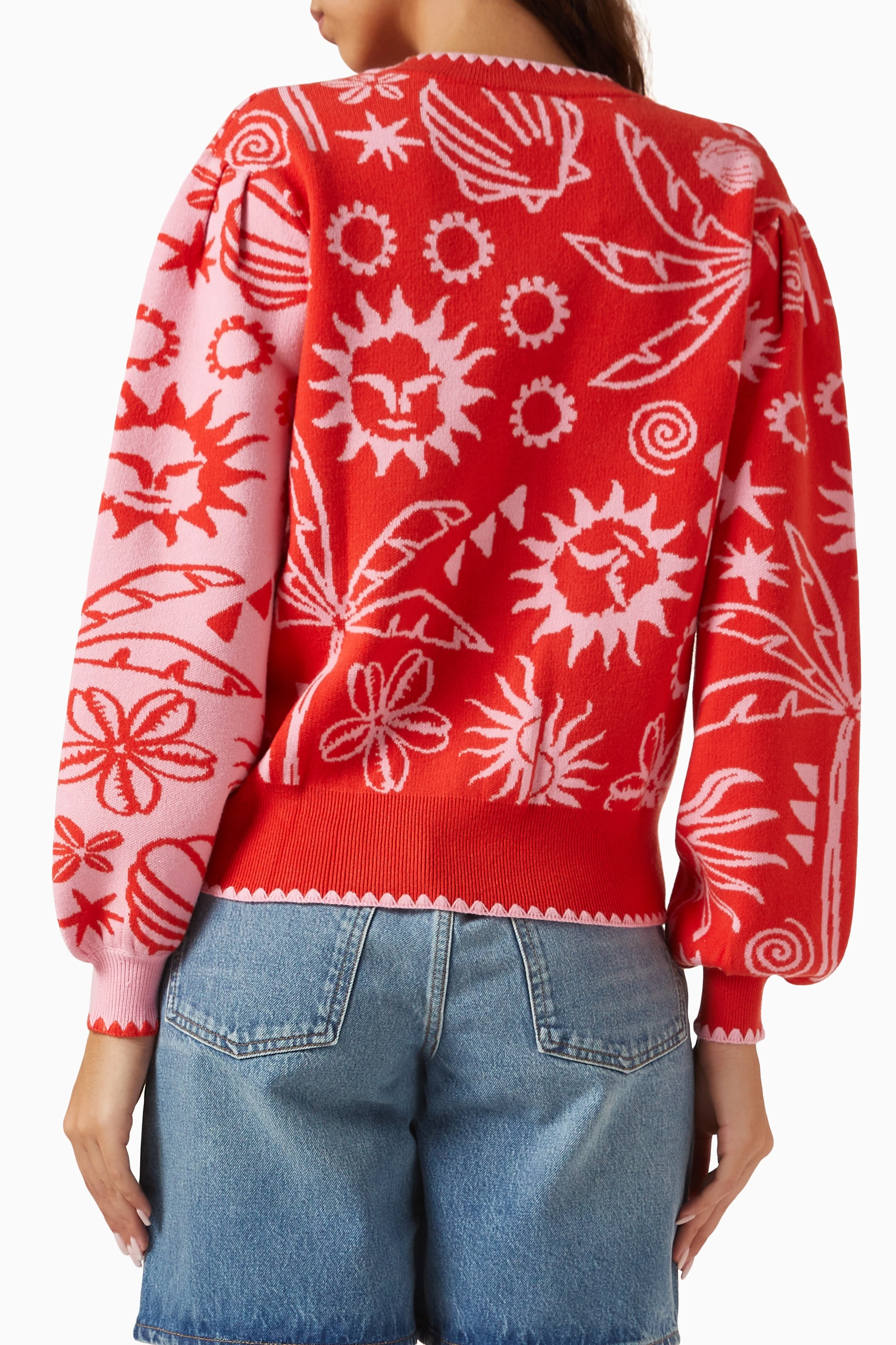 売れ筋商品|||ネバーフリードレスド ニット&セーター レディース アウター HANNAH CARDIGAN - Cardigan - red Buy Never Fully Dressed Red Hannah Printed Cardigan for