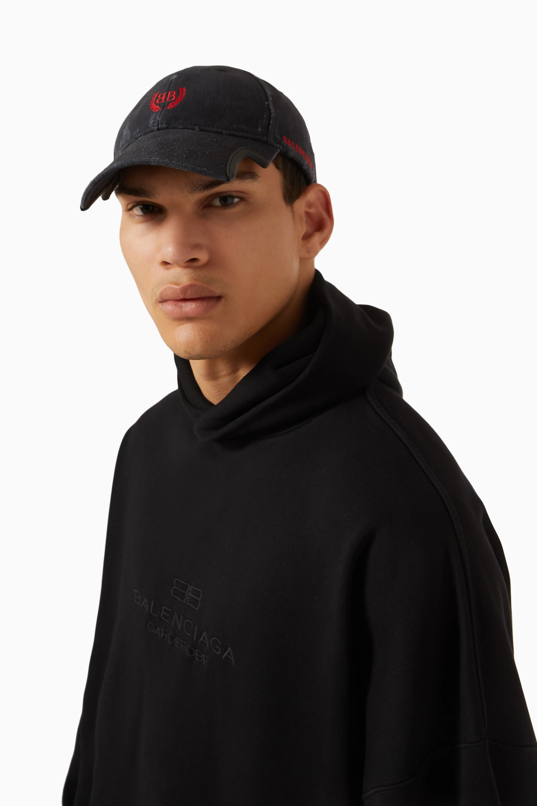 Buy Balenciaga Black Laurel Classic Cap in Cotton for UNISEX