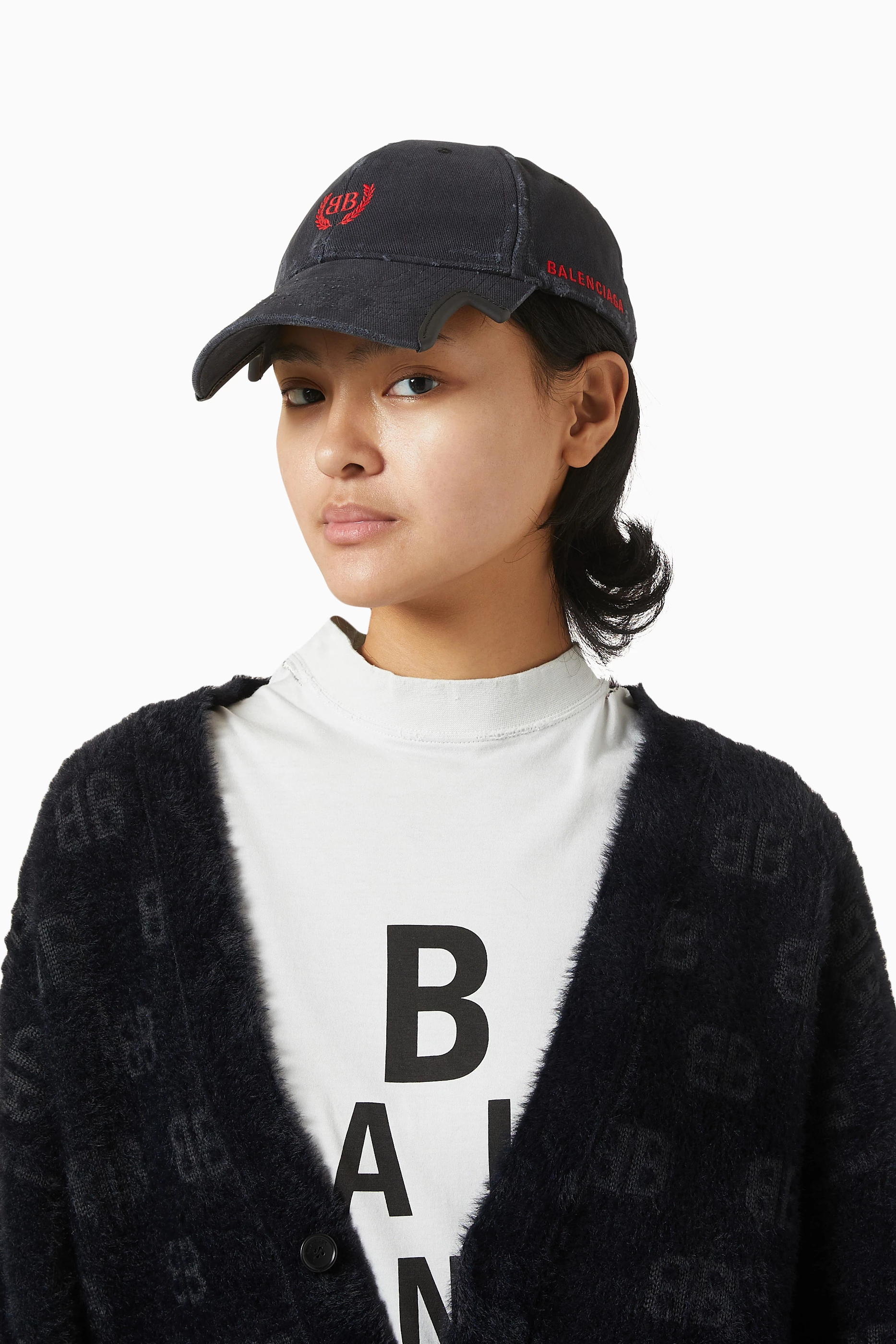BALENCIAGA LAUREL CLASSIC キャップ Buy Balenciaga Black Laurel Classic Cap in Cotton for UNISEX