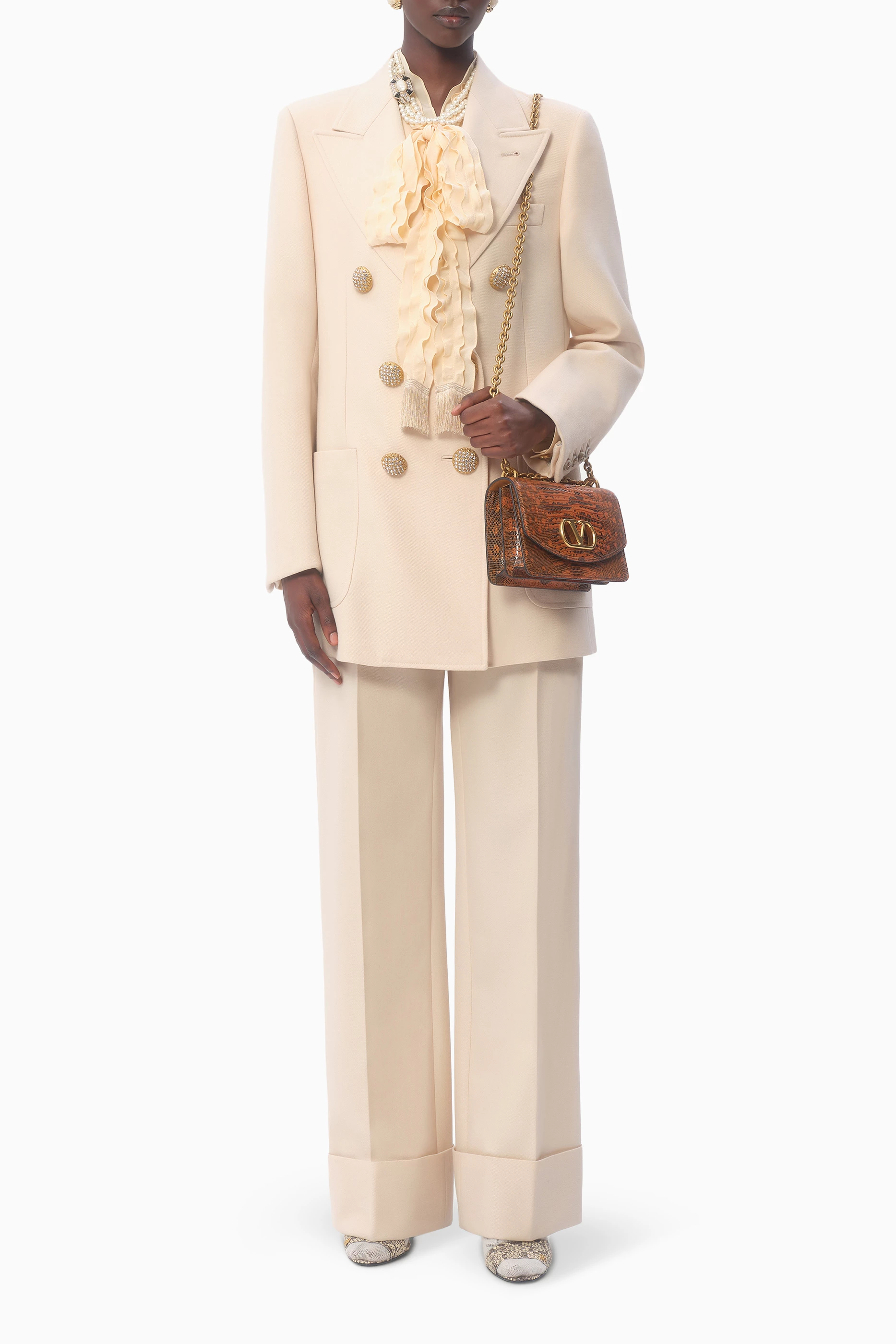パンツ VALENTINO 'Dry Tailoring Wool' valentino pants Beige Valentino Garavani Dry Tailoring Wool Valentino Pants from