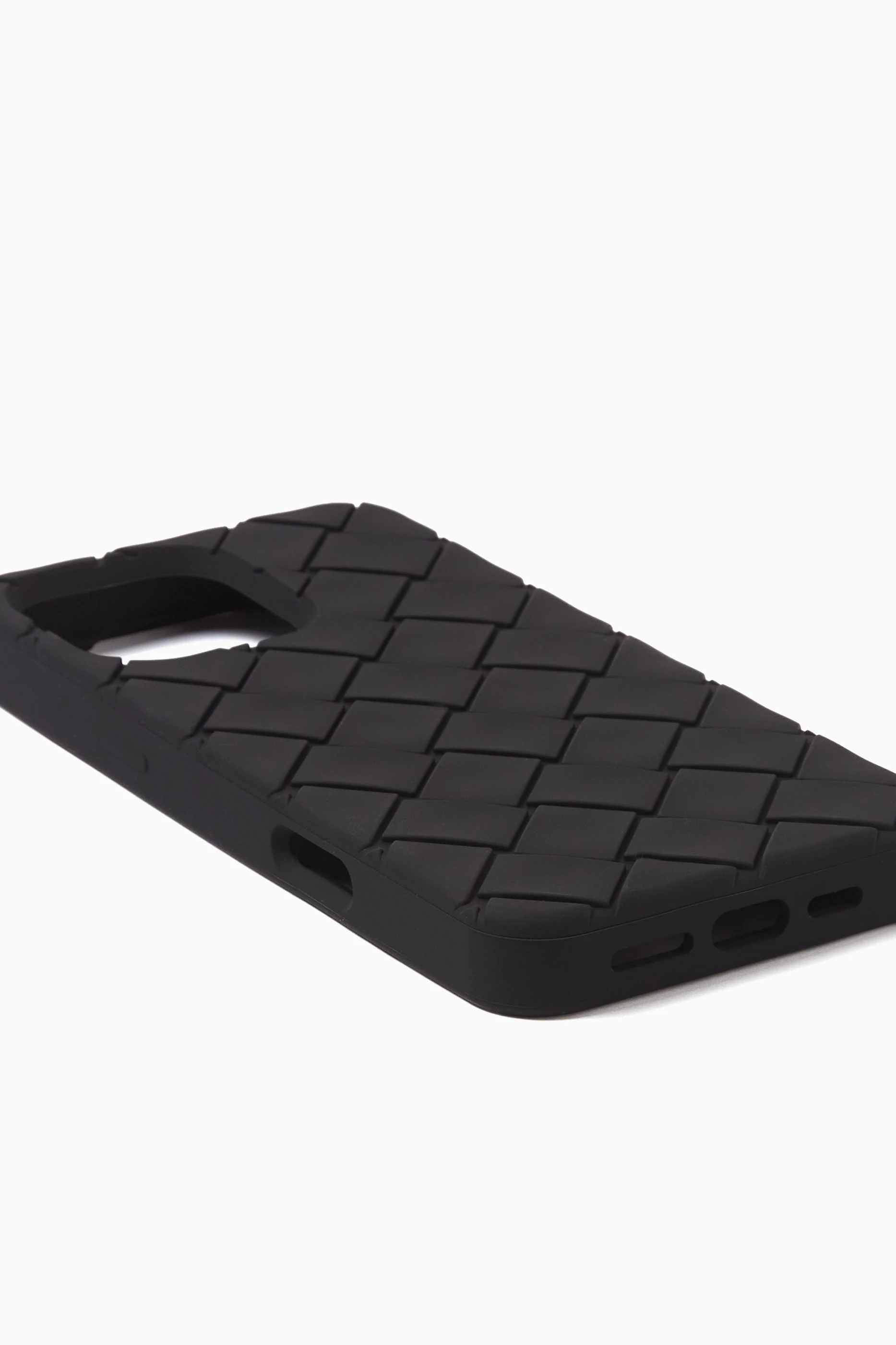 Buy Bottega Veneta Black iPhone 16 Pro Max Case in Intreccio