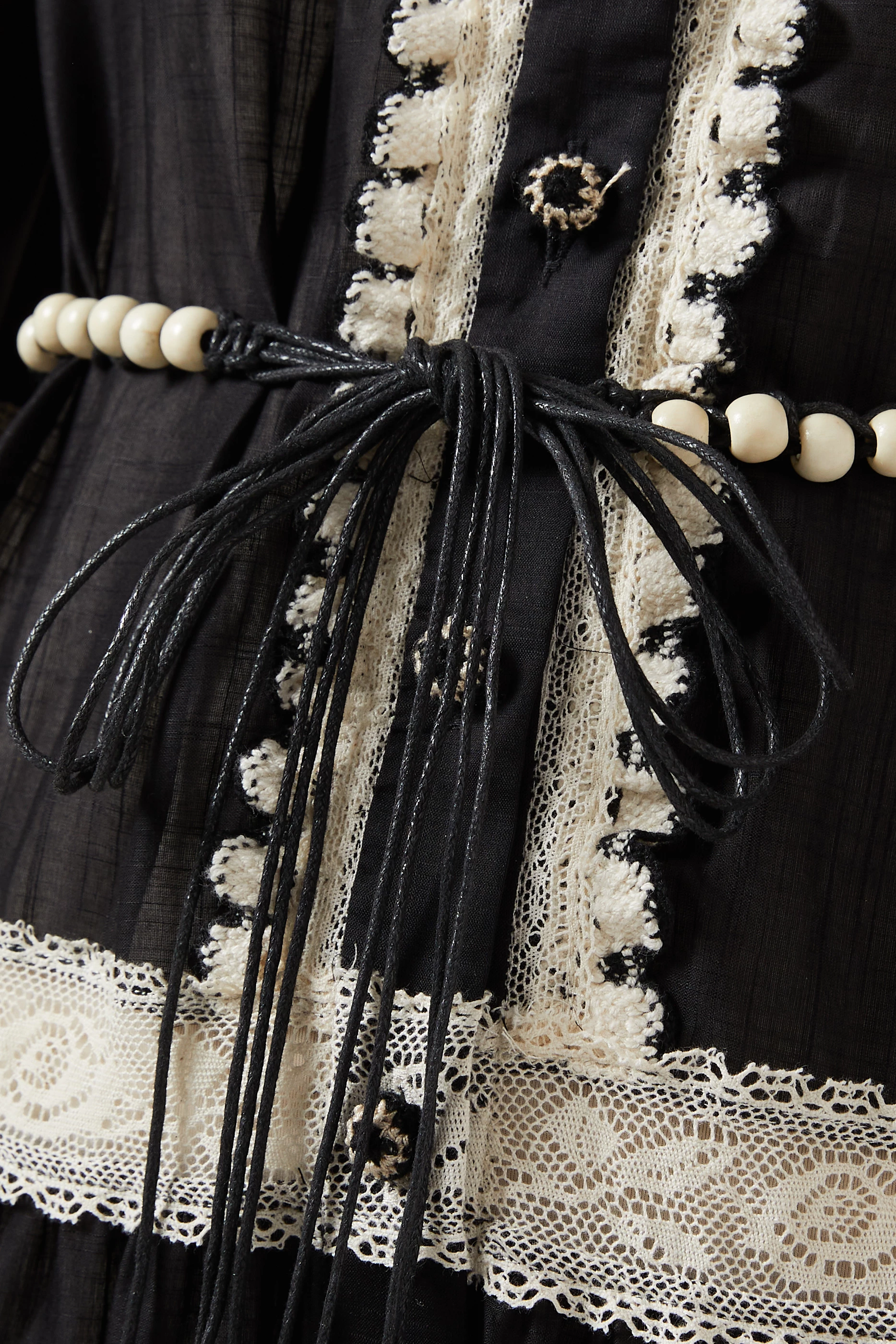 Buy Zimmermann Black Rhiannon Lace Billow Dress in Cotton