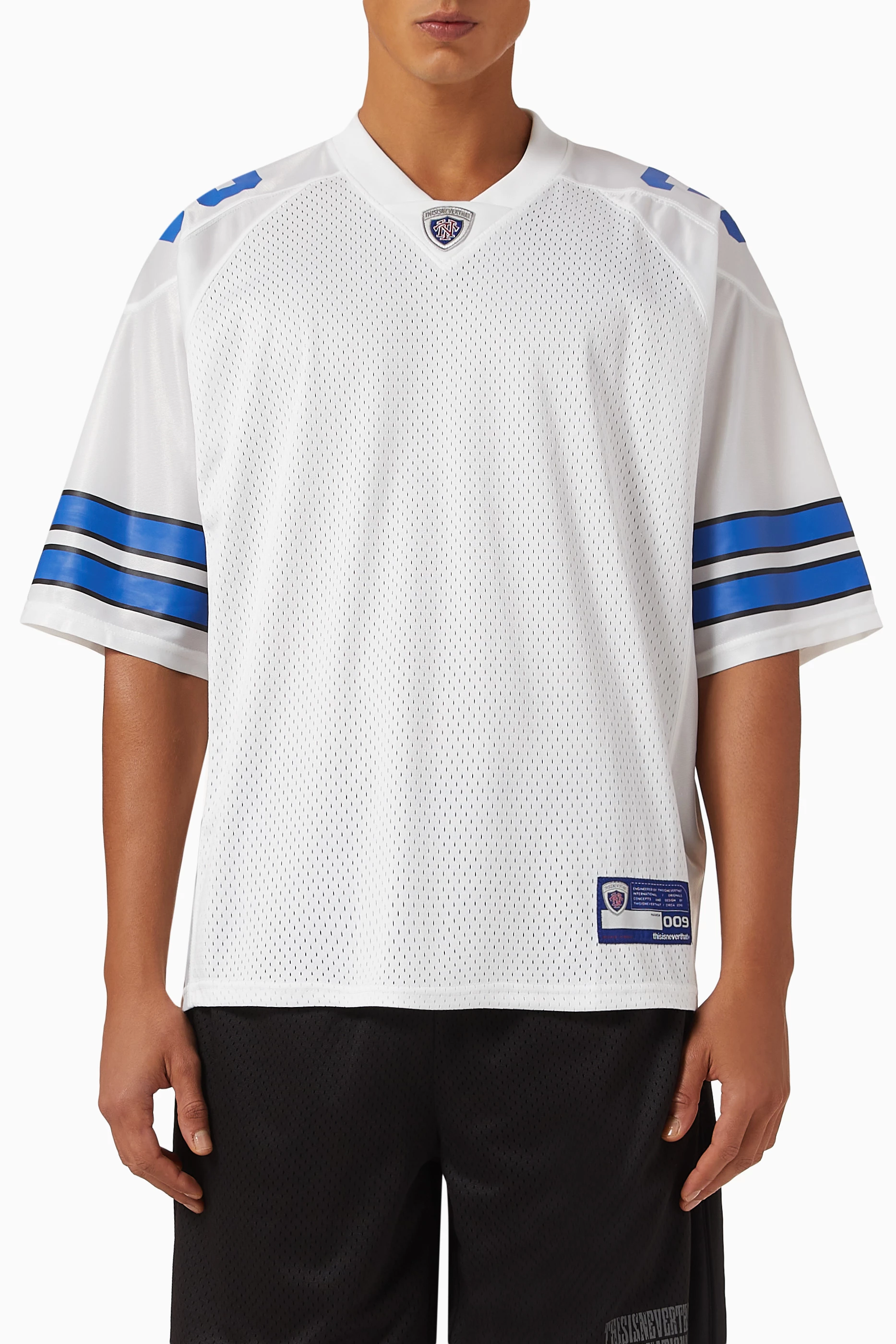 Buy thisisneverthat White Football Jersey in Mesh for Men