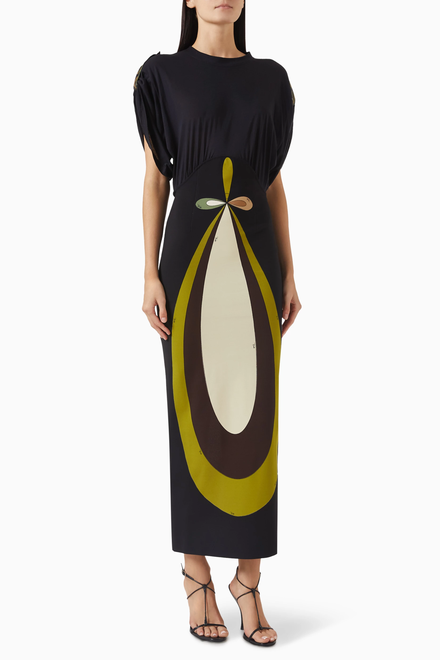 Buy Pucci Black Maddalena-print Dress in Cotton-silk for