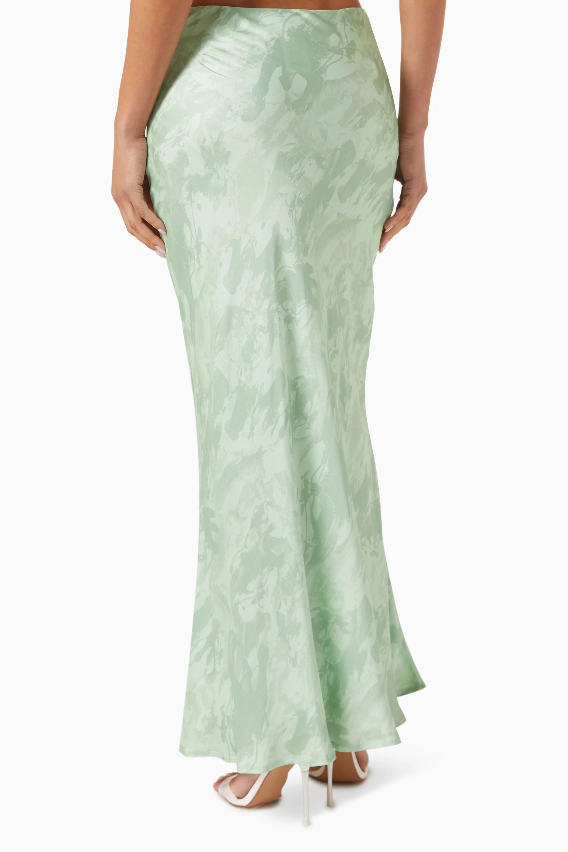 Buy PINKO Green Hokkano Maxi Skirt in Viscose for Women