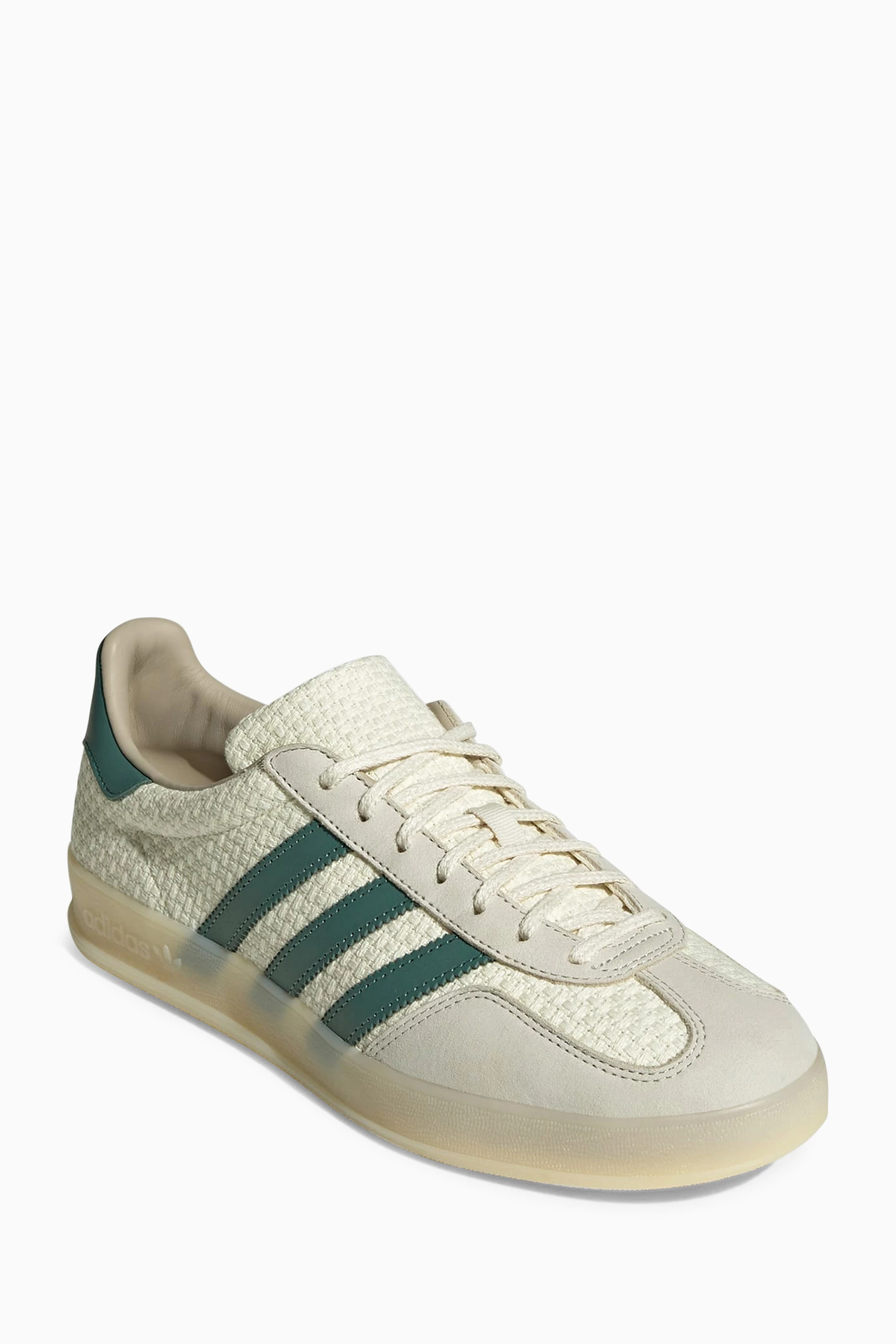 Buy adidas Neutral Gazelle Indoor Sneakers in Knit & Leather for Men Online  | Ounass Kuwait