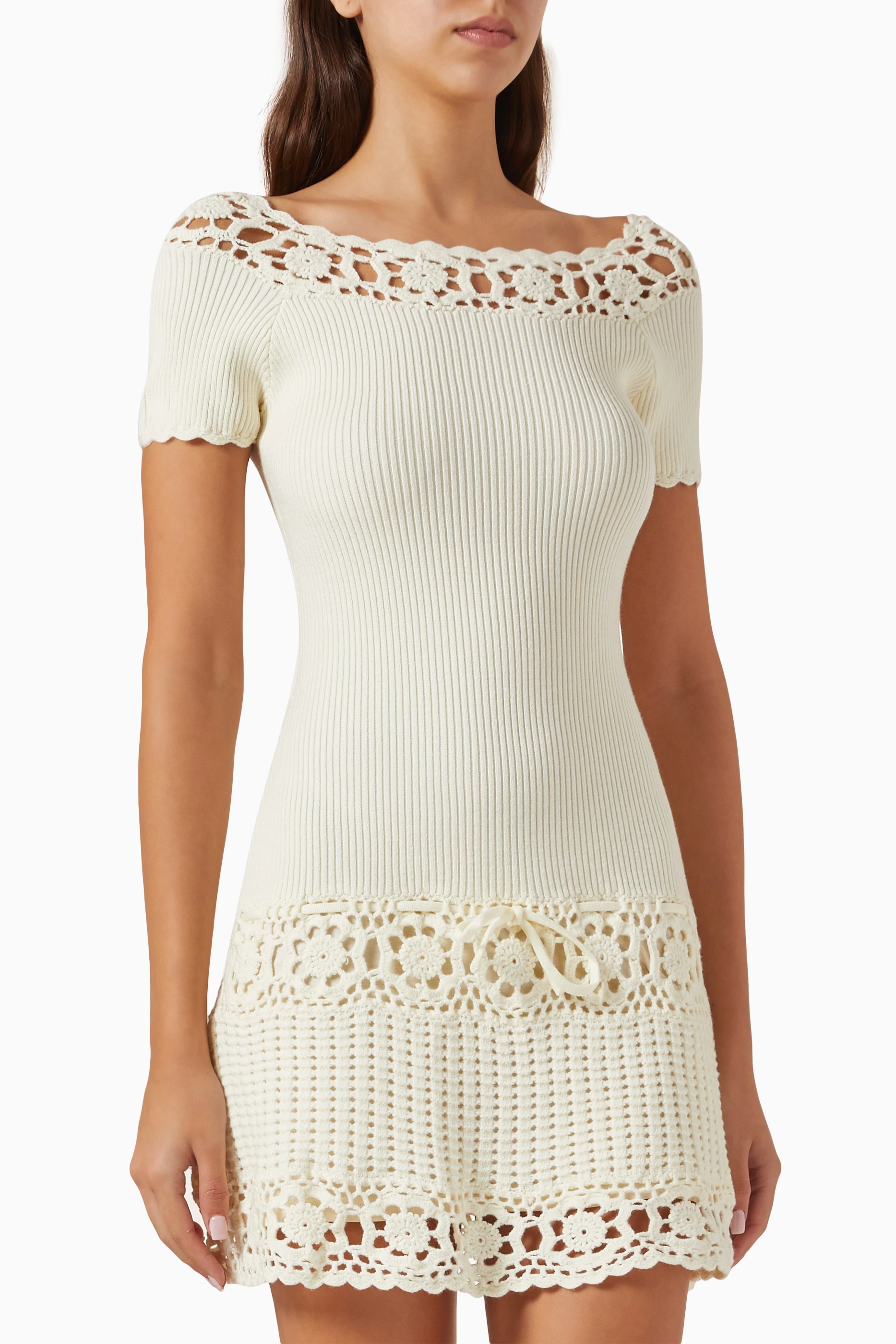 knit ruched dress Ciella Ruched Knit Mini Dress main image 1