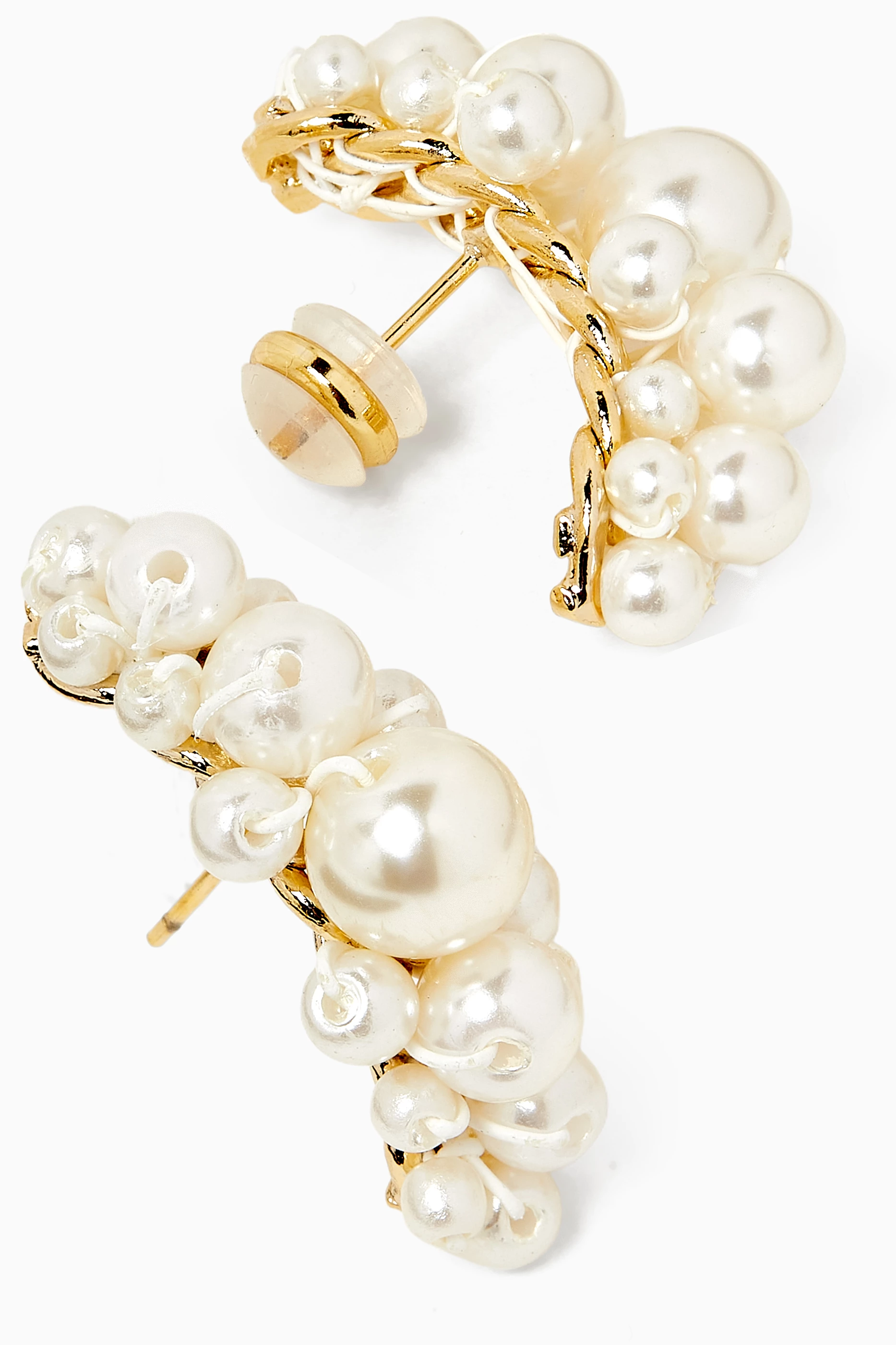 【Shashi】Cluster Pearl Stud Cuff Earrings パール ピアス SHASHI Cluster Pearl Stud Cuff Earrings | Shopbop