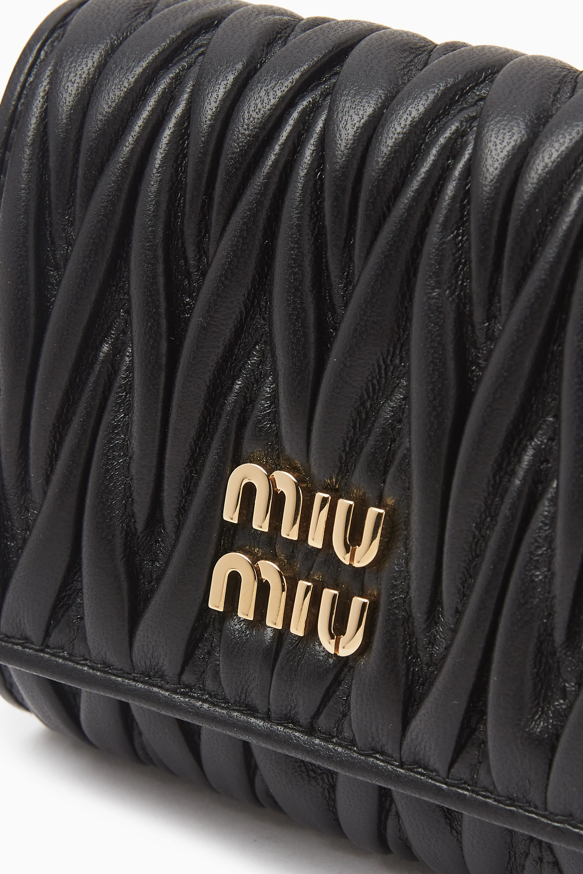 ★正品★【MiuMiu】Small Leather Zipper Wallet ★追跡可能★ Miu Miu Matelasse Nappa Leather Zip Around Wallet | Miu Miu