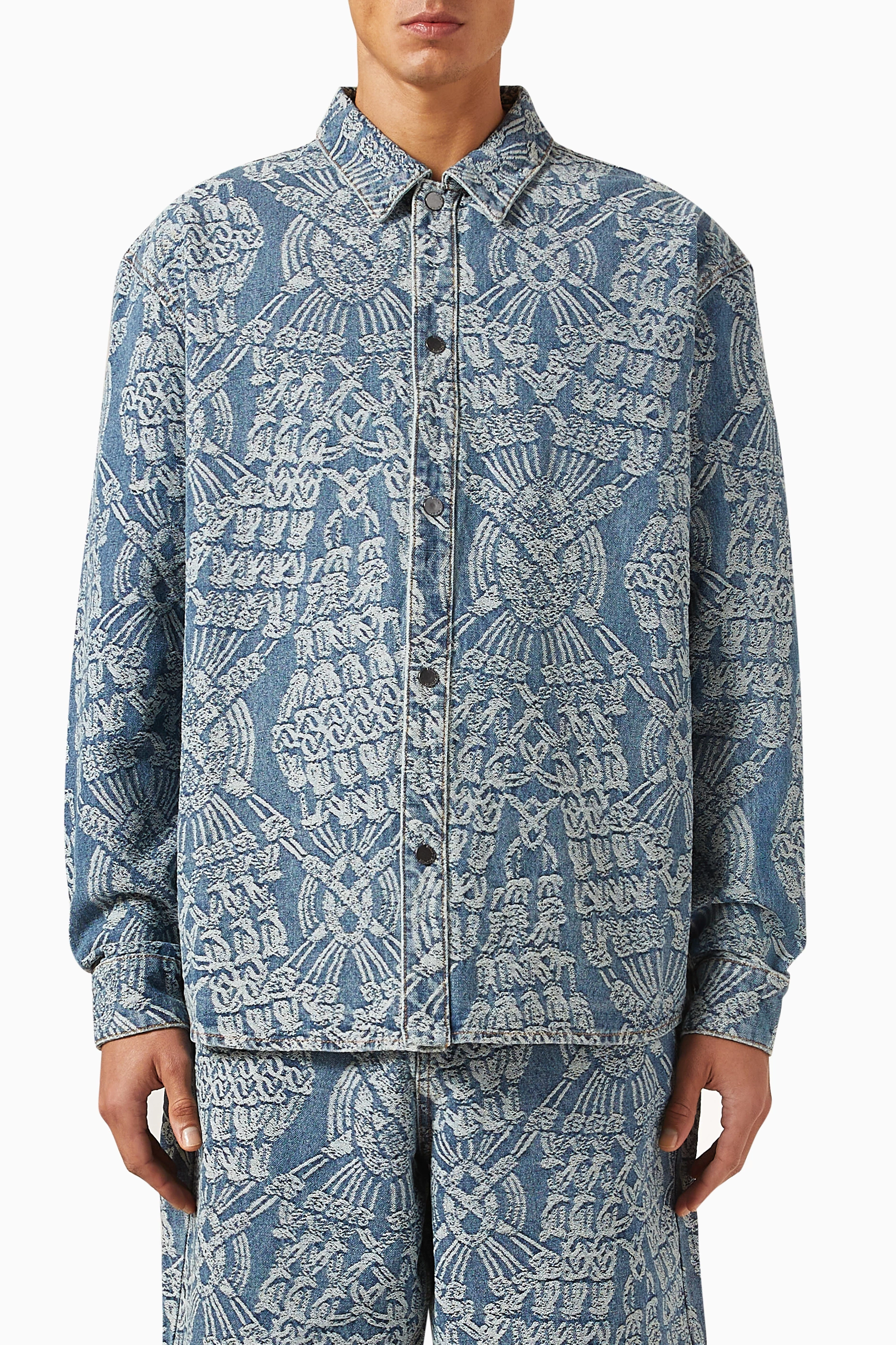 Buy Daily Paper Blue Macrame Rahul Shirt in Cotton for Men