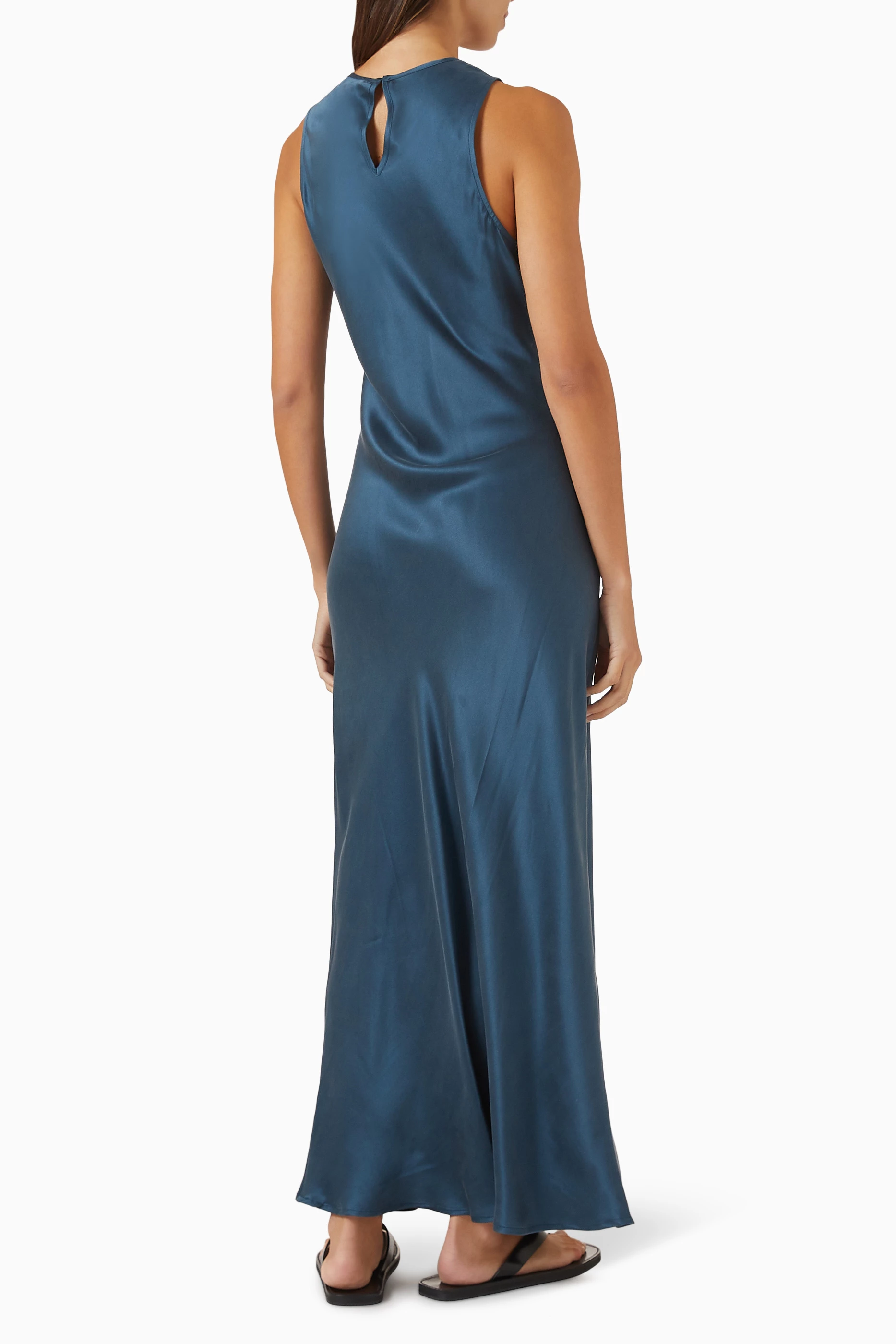 asceno valencia silk satin slip dress ASCENO Valencia Dress in Cocoa