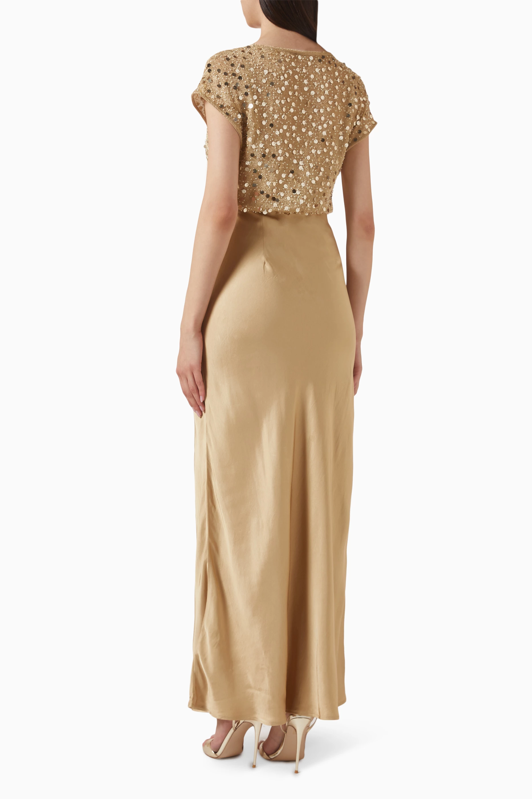 green emerald velvet dress Gold Sequin Elodie Dress, 16 / Gold by Never Fully Dressed AMOUR781