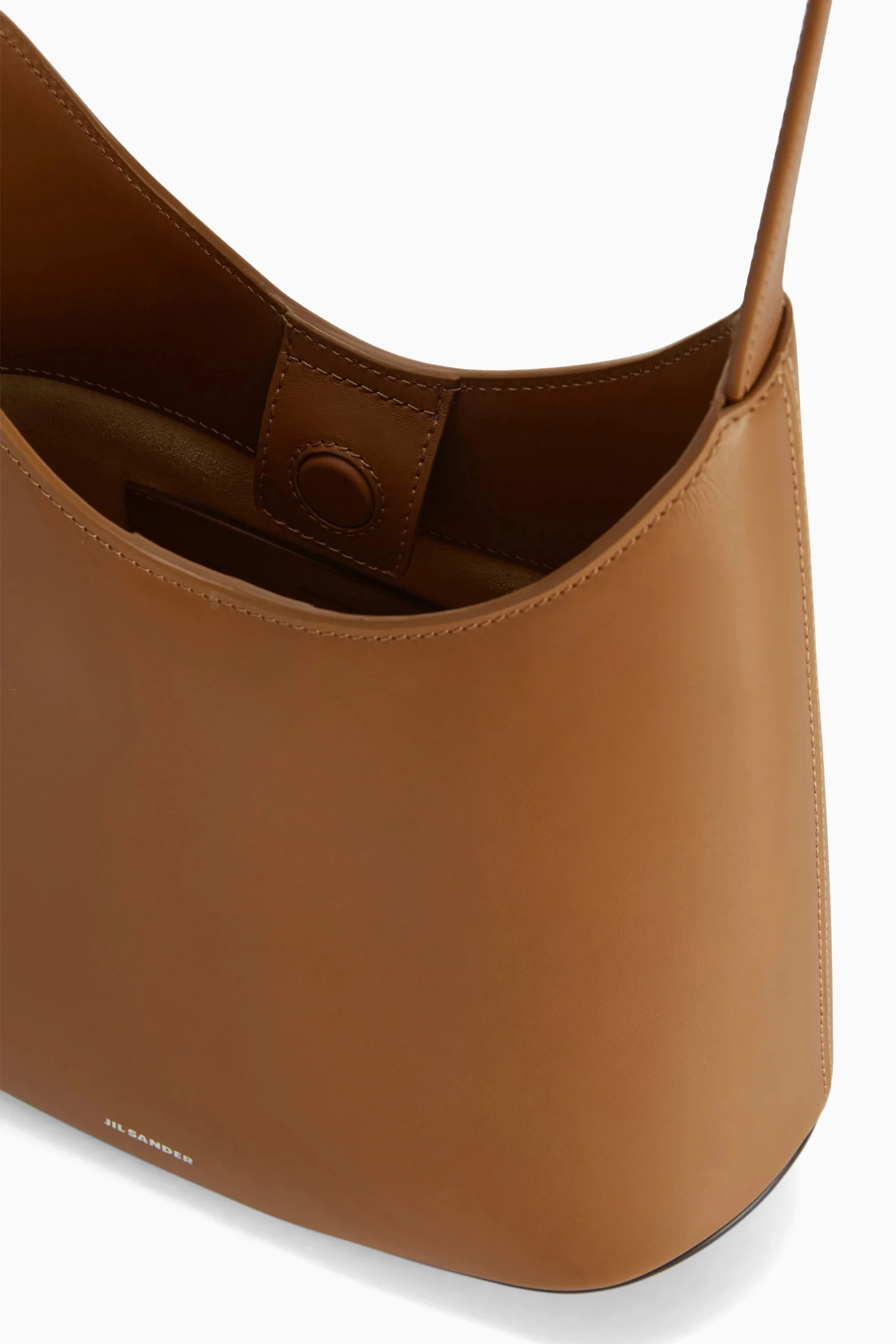 Buy Jil Sander Brown Small Eldorado Bag in Calf Leather for Women 