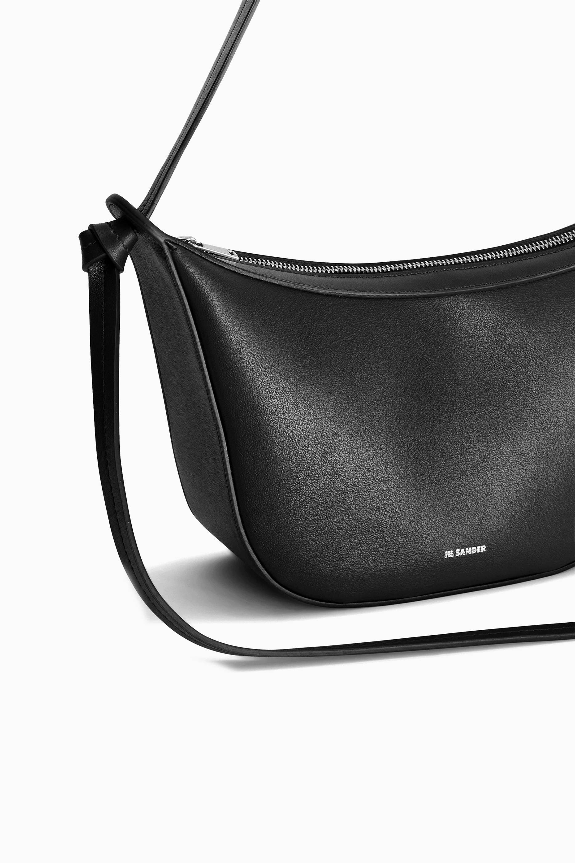 Buy Jil Sander Black Small Knot Crossbody Bag in Calf Leather for